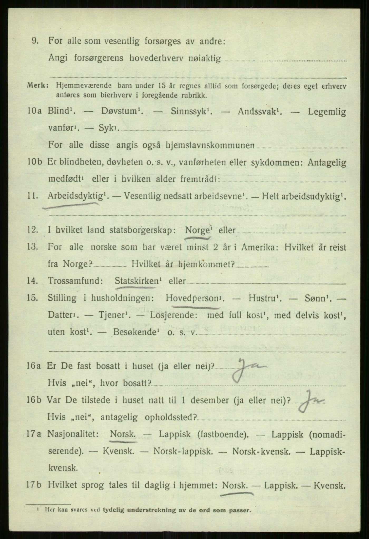 SATØ, 1920 census for Karlsøy, 1920, p. 1184