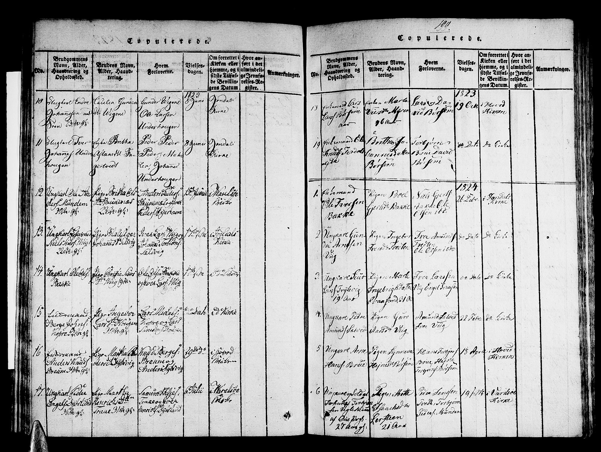 Strandebarm sokneprestembete, SAB/A-78401/H/Haa: Parish register (official) no. A 5, 1816-1826, p. 199