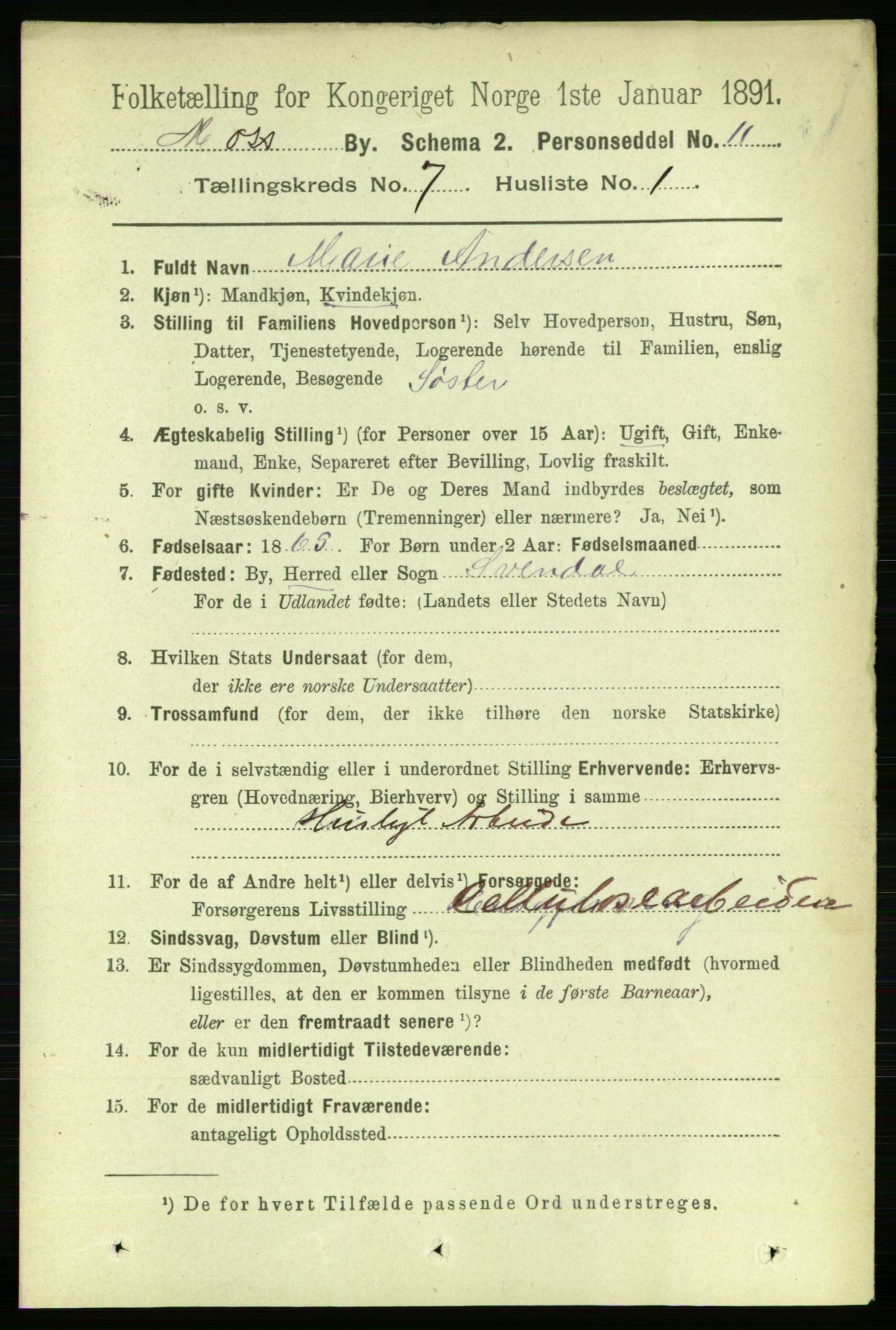 RA, 1891 census for 0104 Moss, 1891, p. 3562