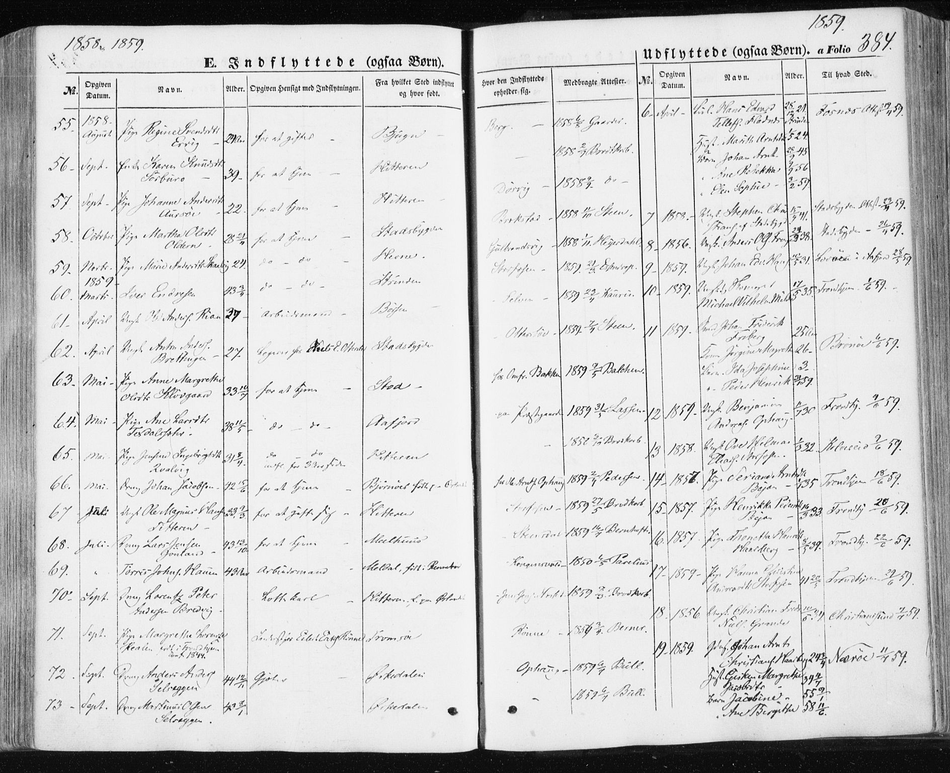 Ministerialprotokoller, klokkerbøker og fødselsregistre - Sør-Trøndelag, SAT/A-1456/659/L0737: Parish register (official) no. 659A07, 1857-1875, p. 384
