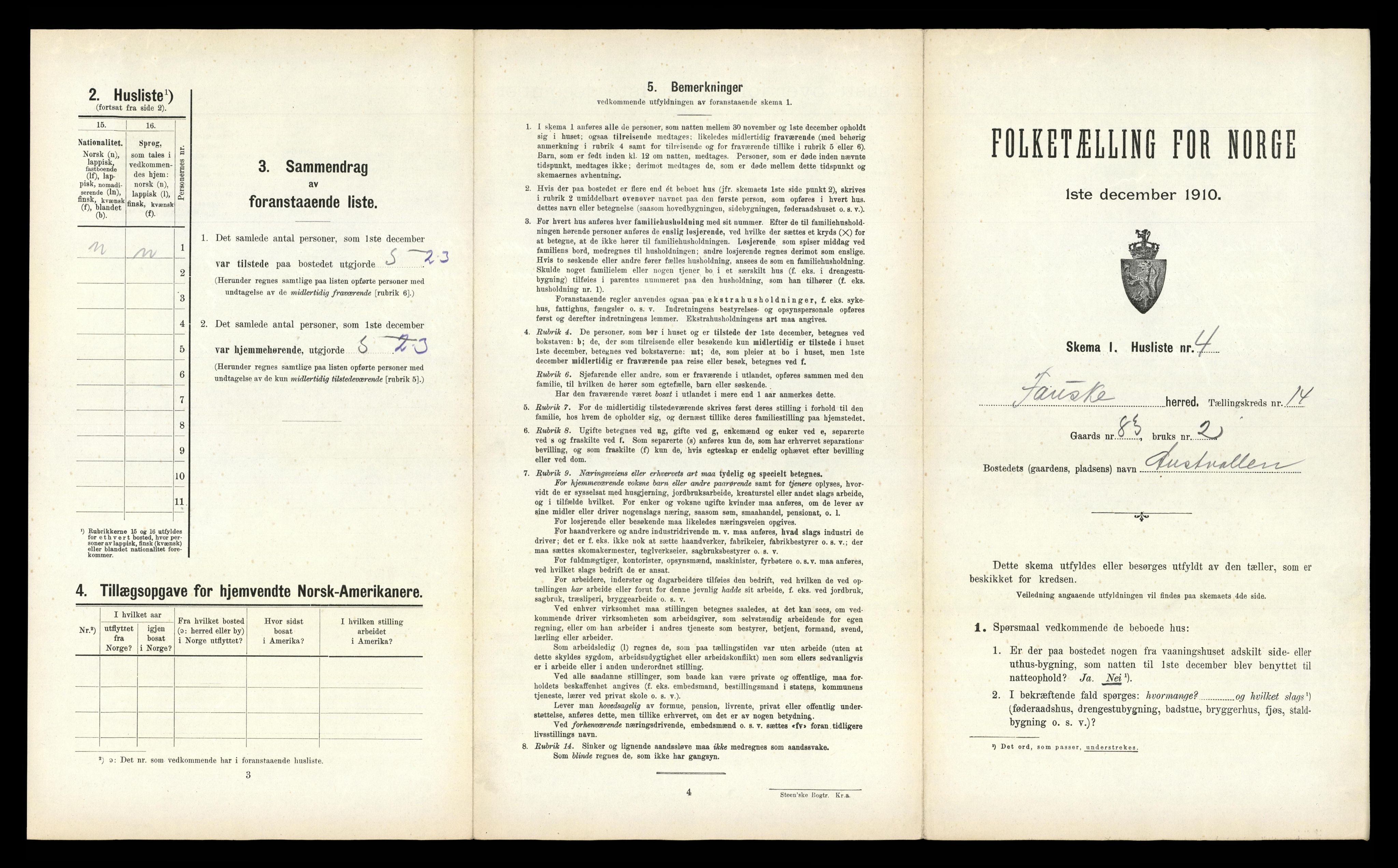 RA, 1910 census for Fauske, 1910, p. 744