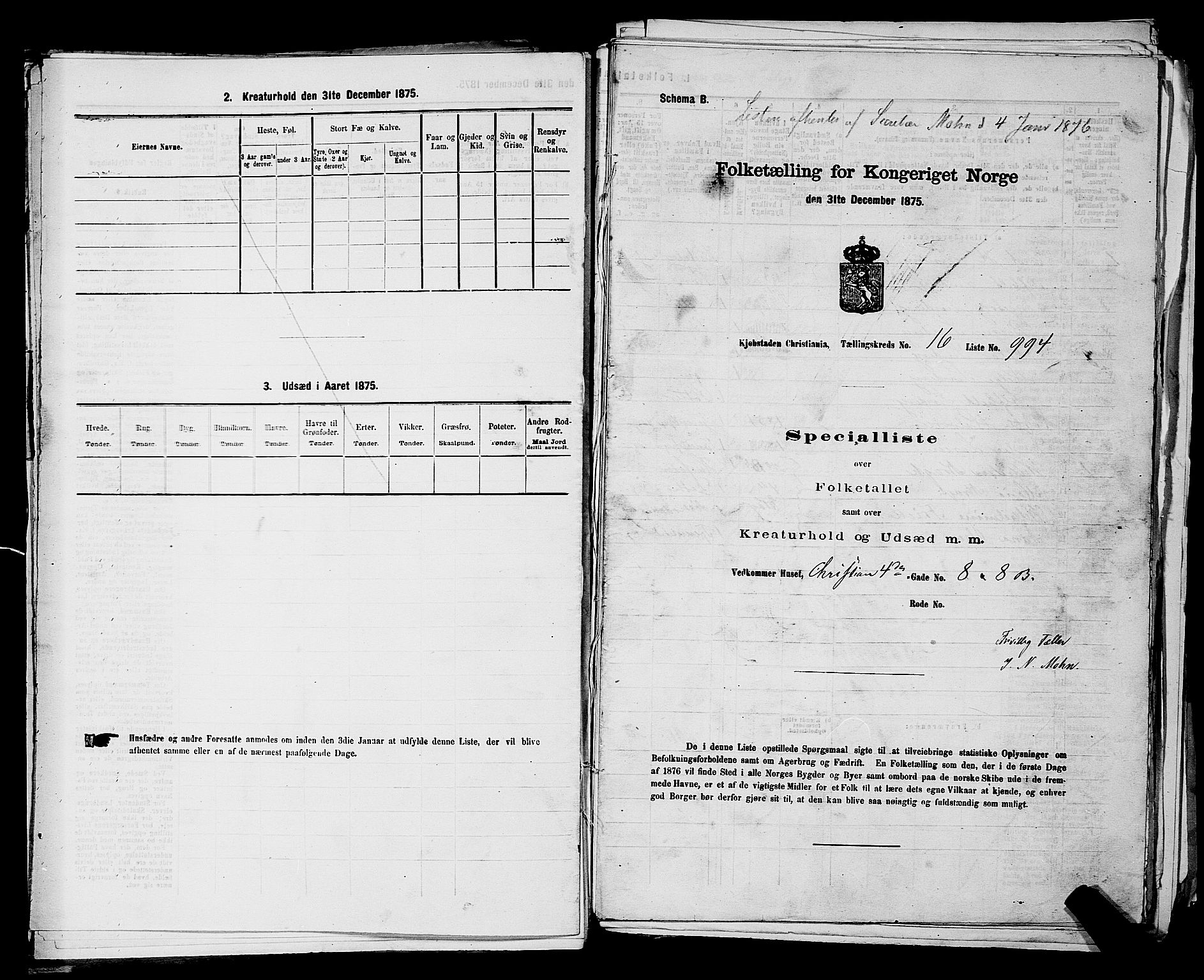 RA, 1875 census for 0301 Kristiania, 1875, p. 3134