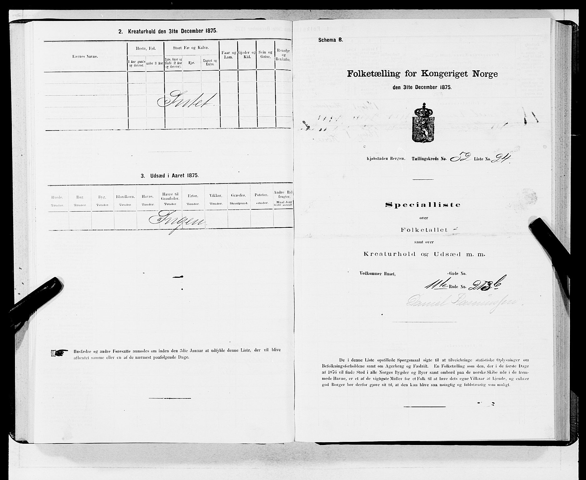 SAB, 1875 census for 1301 Bergen, 1875, p. 2773