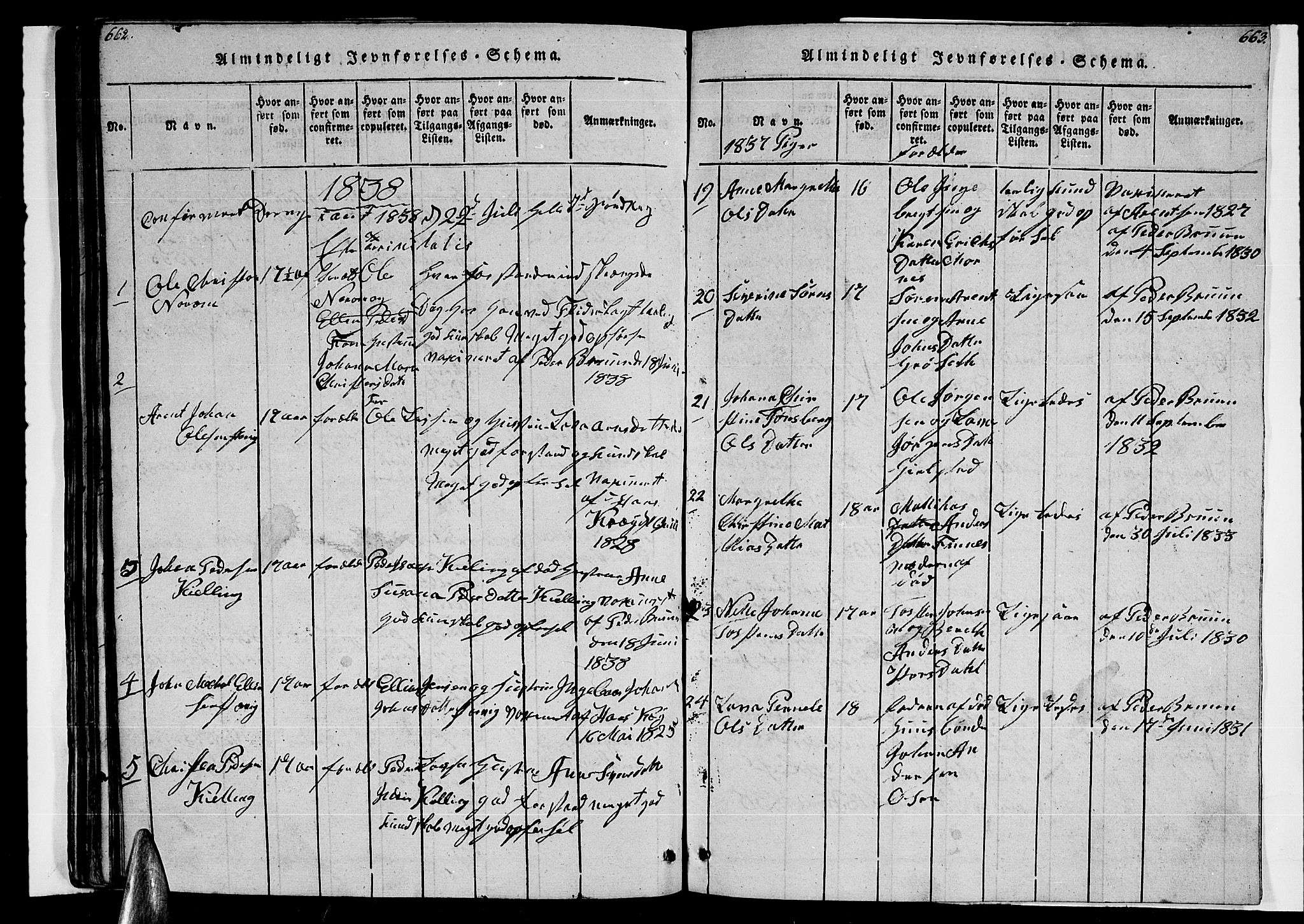 Ministerialprotokoller, klokkerbøker og fødselsregistre - Nordland, AV/SAT-A-1459/805/L0105: Parish register (copy) no. 805C01, 1820-1839, p. 662-663