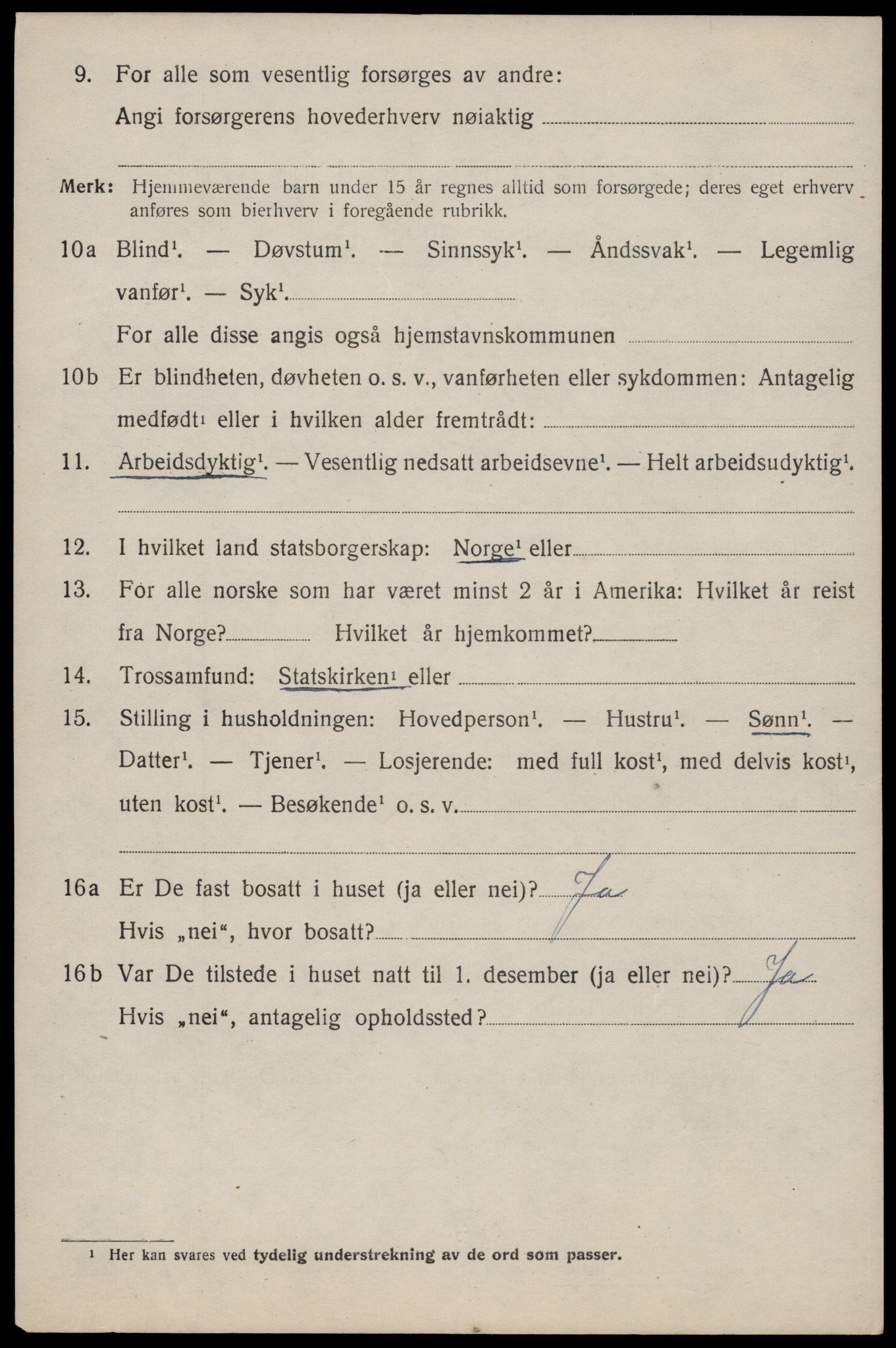 SAST, 1920 census for Sand, 1920, p. 598