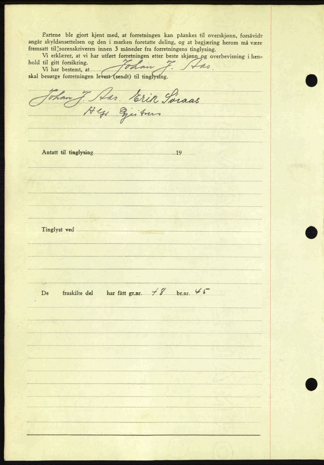 Romsdal sorenskriveri, AV/SAT-A-4149/1/2/2C: Mortgage book no. A15, 1943-1944, Diary no: : 1967/1943