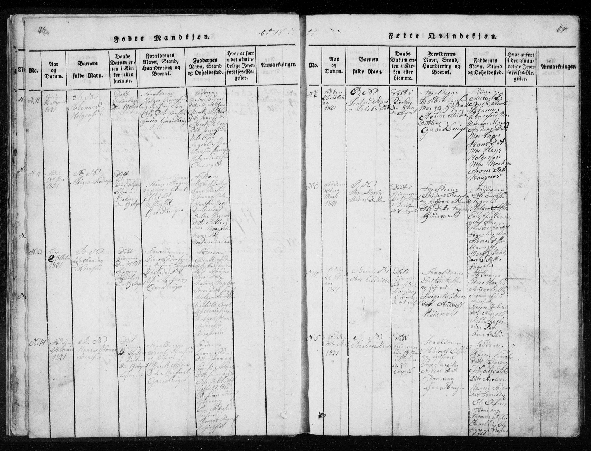 Ministerialprotokoller, klokkerbøker og fødselsregistre - Nordland, AV/SAT-A-1459/827/L0412: Parish register (copy) no. 827C01, 1820-1841, p. 26-27