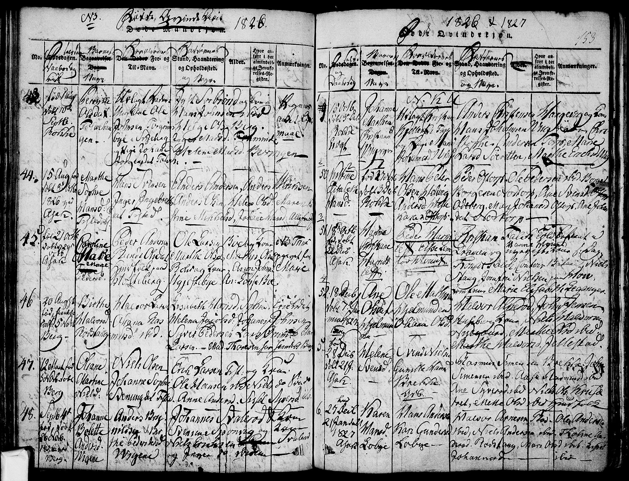 Berg prestekontor Kirkebøker, AV/SAO-A-10902/F/Fa/L0002: Parish register (official) no. I 2, 1815-1831, p. 153