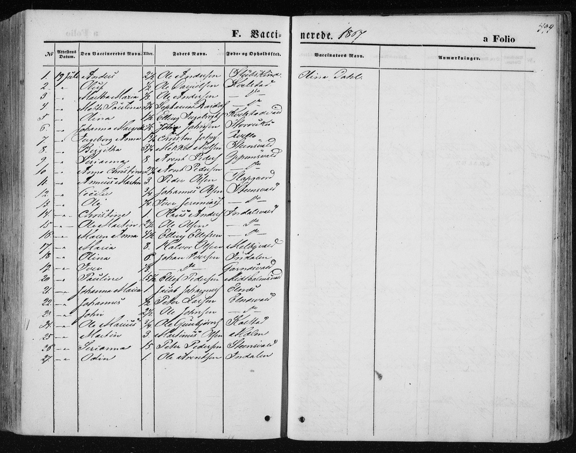 Ministerialprotokoller, klokkerbøker og fødselsregistre - Nord-Trøndelag, SAT/A-1458/723/L0241: Parish register (official) no. 723A10, 1860-1869, p. 494