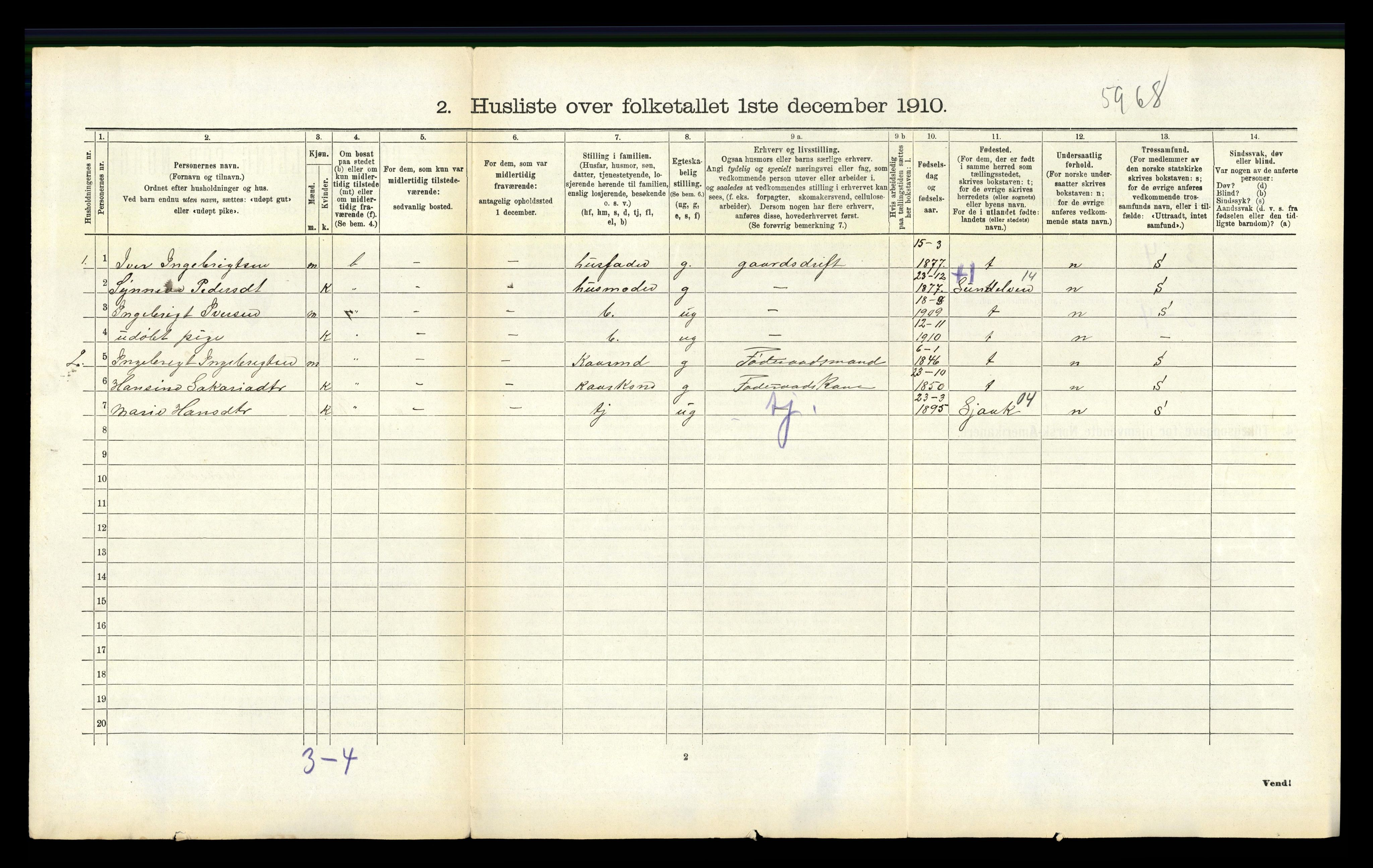 RA, 1910 census for Skodje, 1910, p. 386