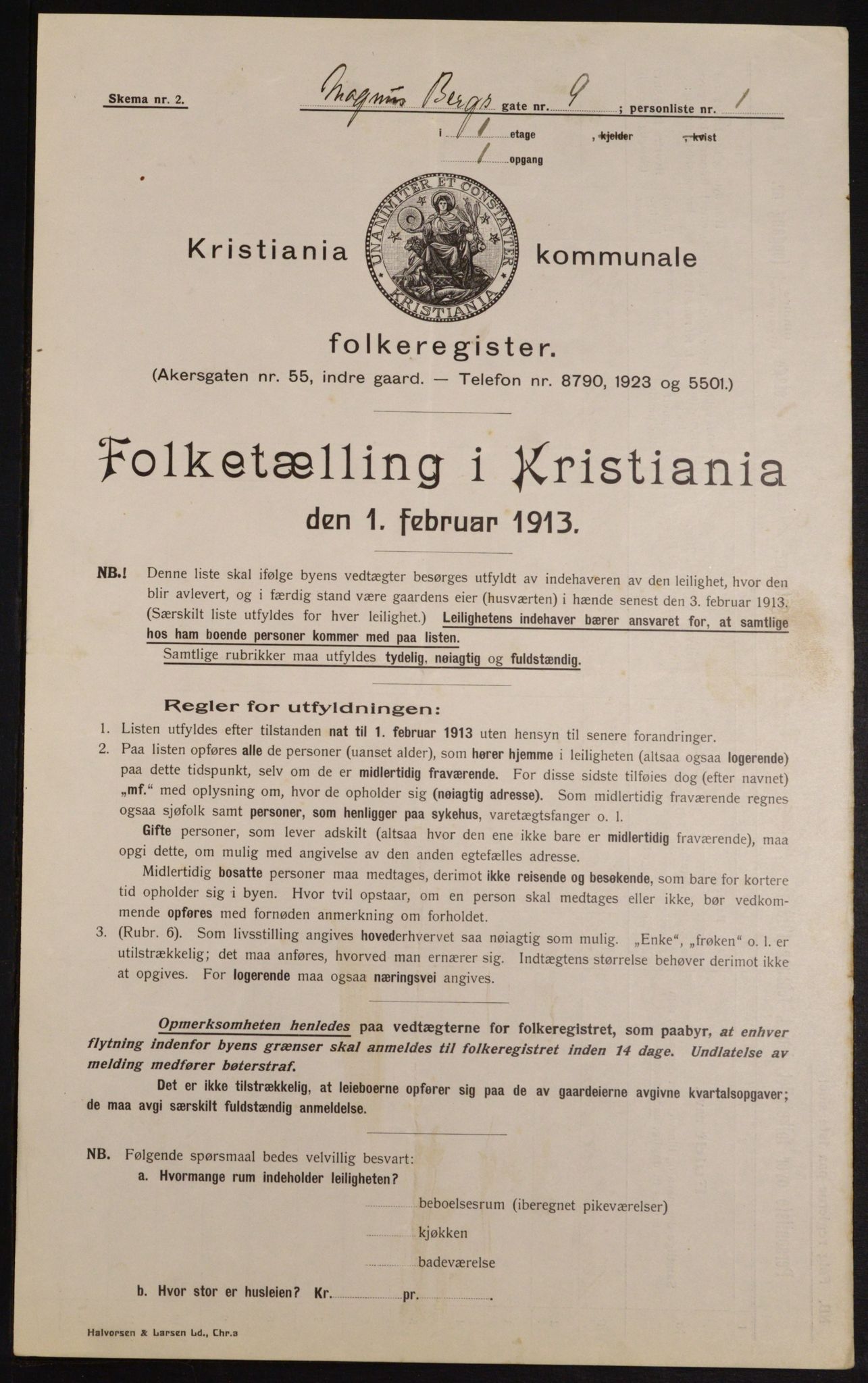 OBA, Municipal Census 1913 for Kristiania, 1913, p. 59026