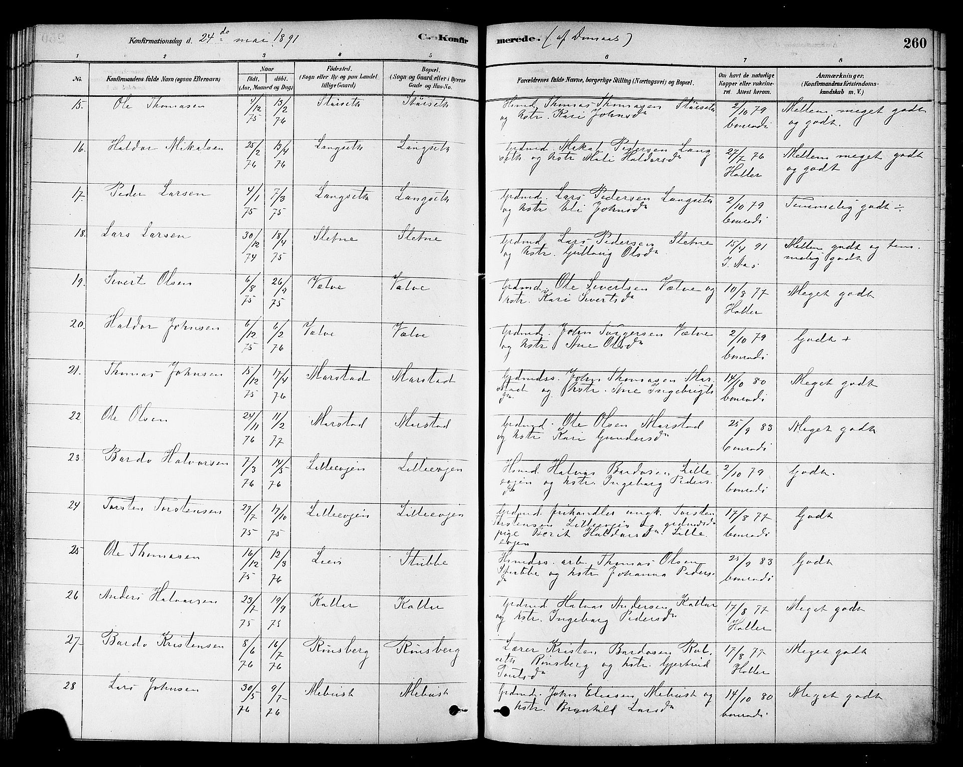 Ministerialprotokoller, klokkerbøker og fødselsregistre - Sør-Trøndelag, SAT/A-1456/695/L1148: Parish register (official) no. 695A08, 1878-1891, p. 260