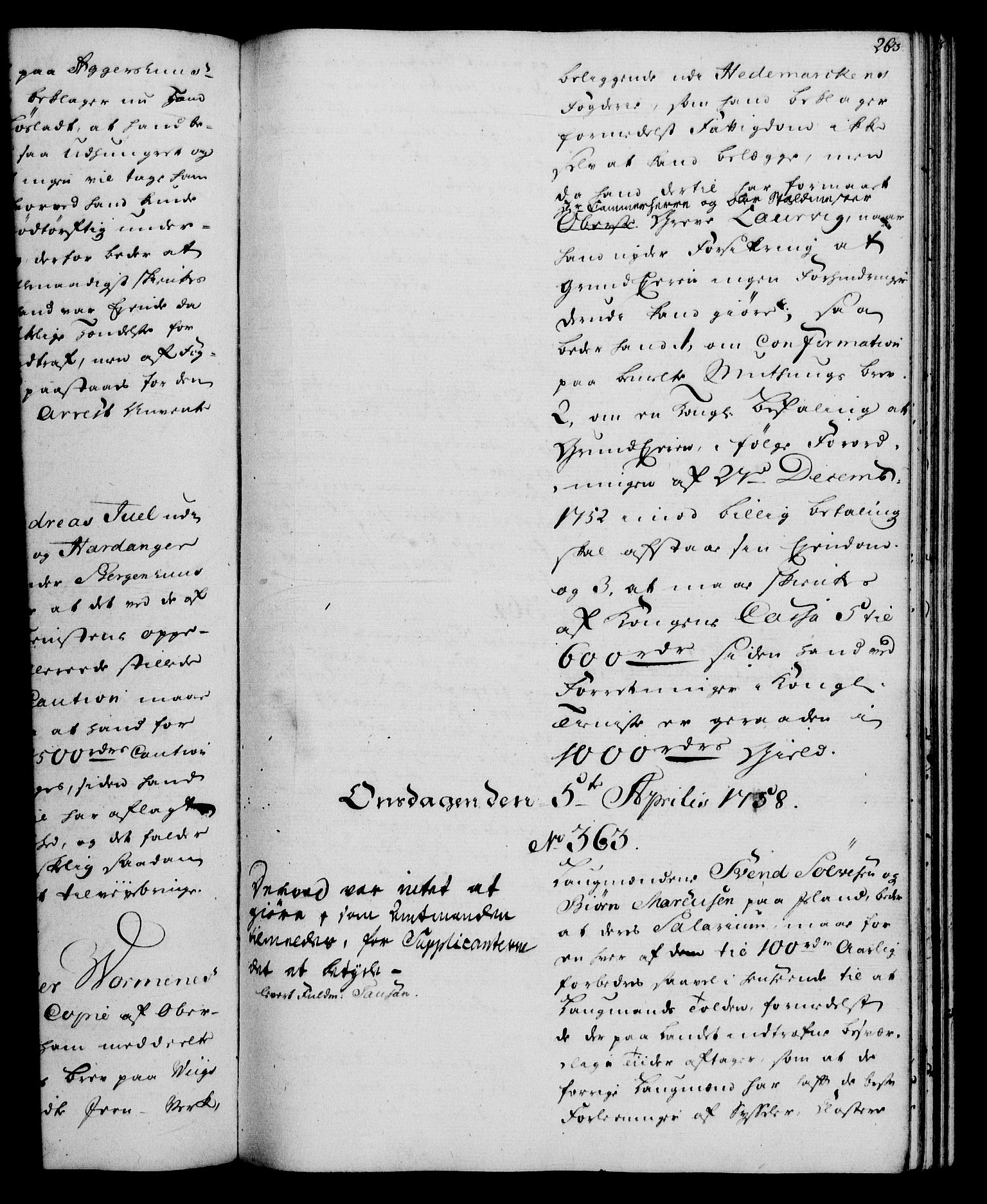 Rentekammeret, Kammerkanselliet, RA/EA-3111/G/Gh/Gha/L0034: Norsk ekstraktmemorialprotokoll (merket RK 53.79), 1756-1759, p. 263