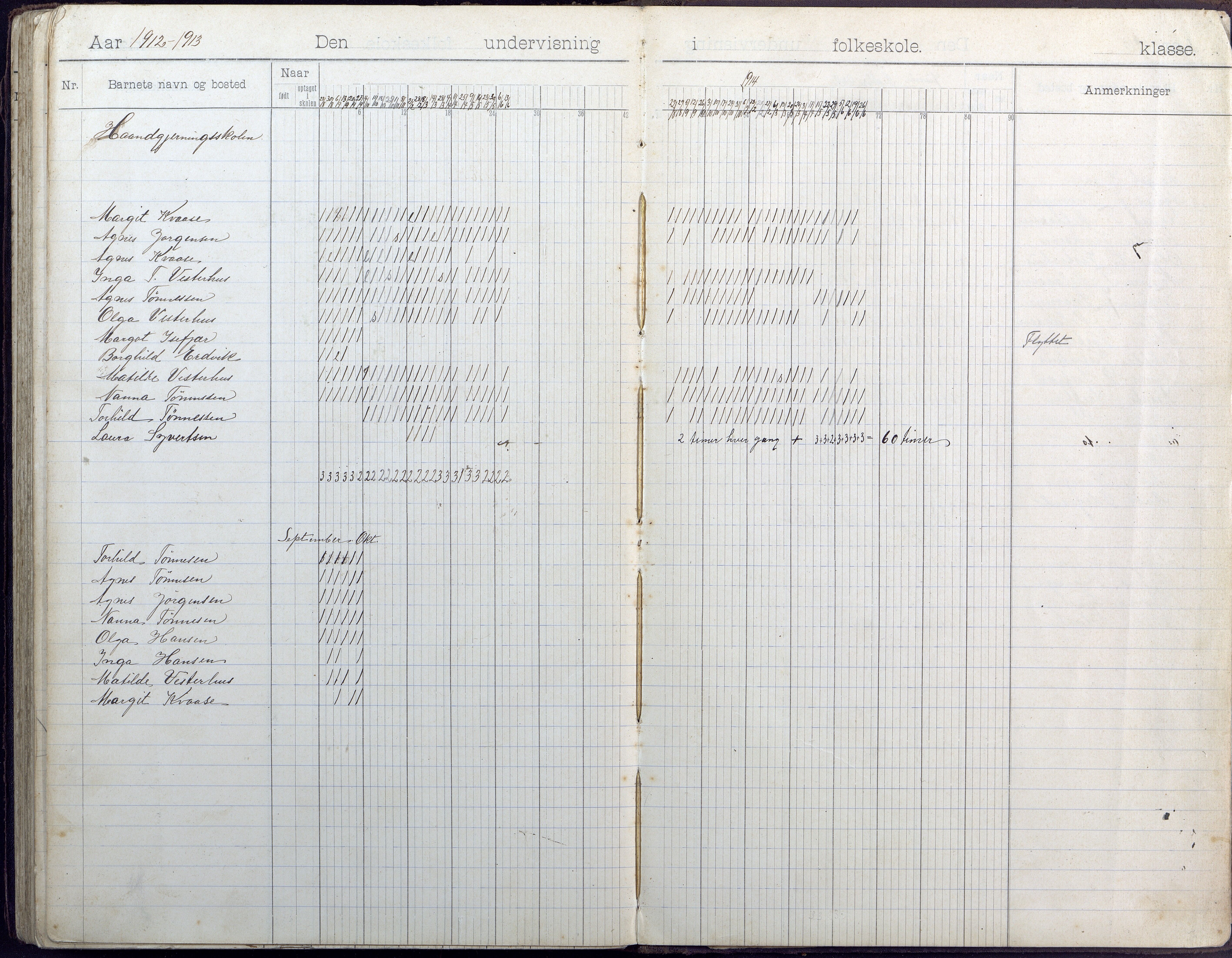 Høvåg kommune, AAMA/KA0927-PK/1/05/L0409: Dagbok, Kvåse folkeskole, 1908-1916