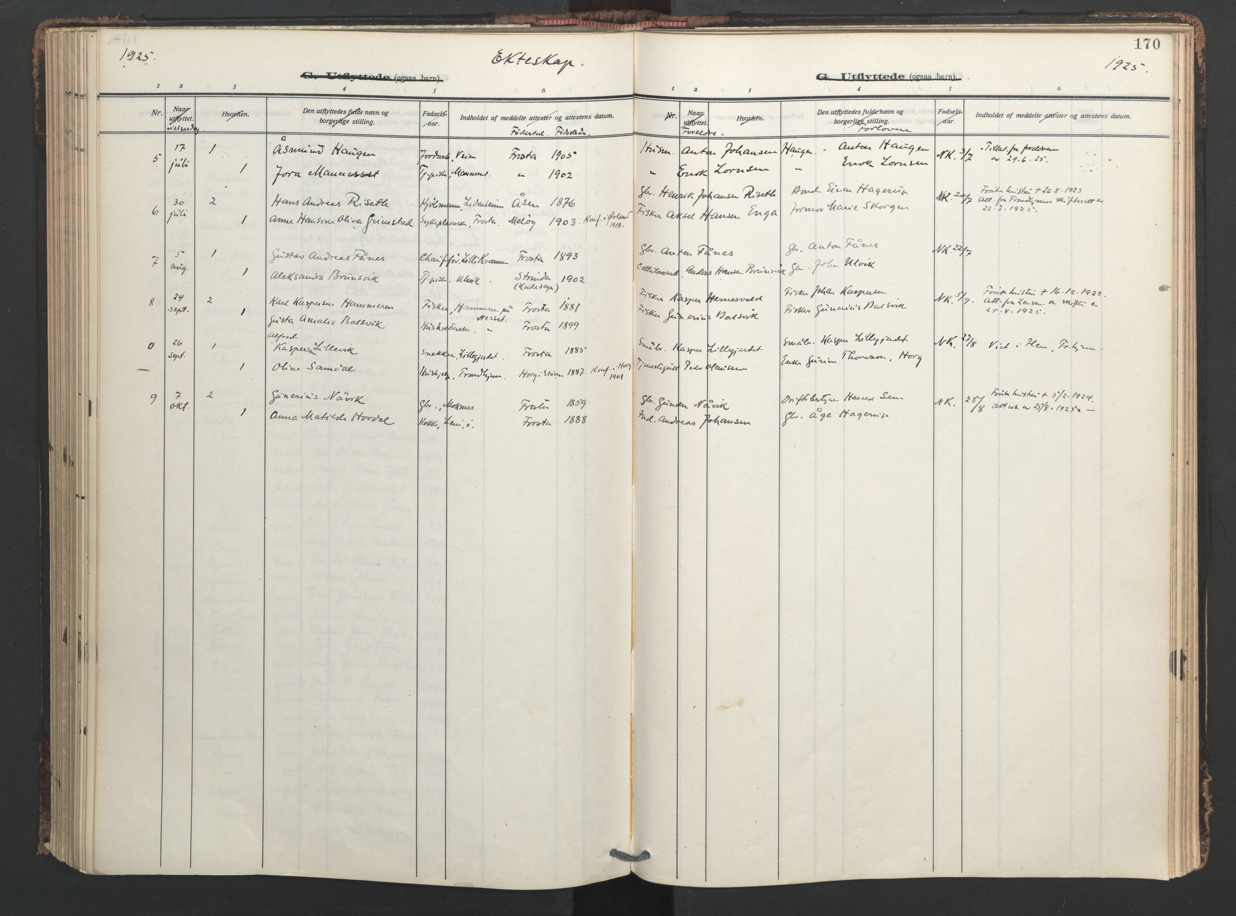 Ministerialprotokoller, klokkerbøker og fødselsregistre - Nord-Trøndelag, SAT/A-1458/713/L0123: Parish register (official) no. 713A12, 1911-1925, p. 170