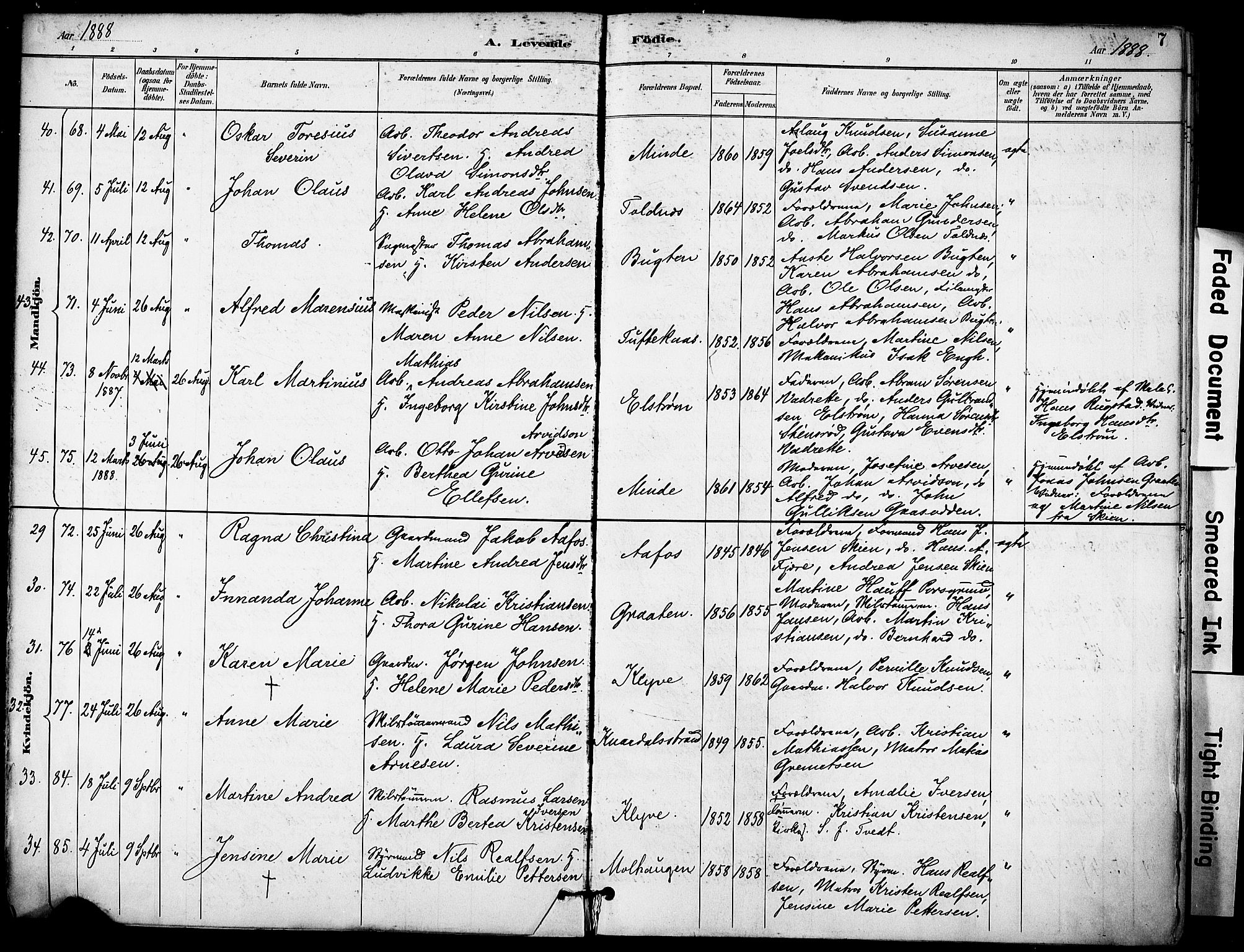 Solum kirkebøker, SAKO/A-306/F/Fa/L0010: Parish register (official) no. I 10, 1888-1898, p. 7