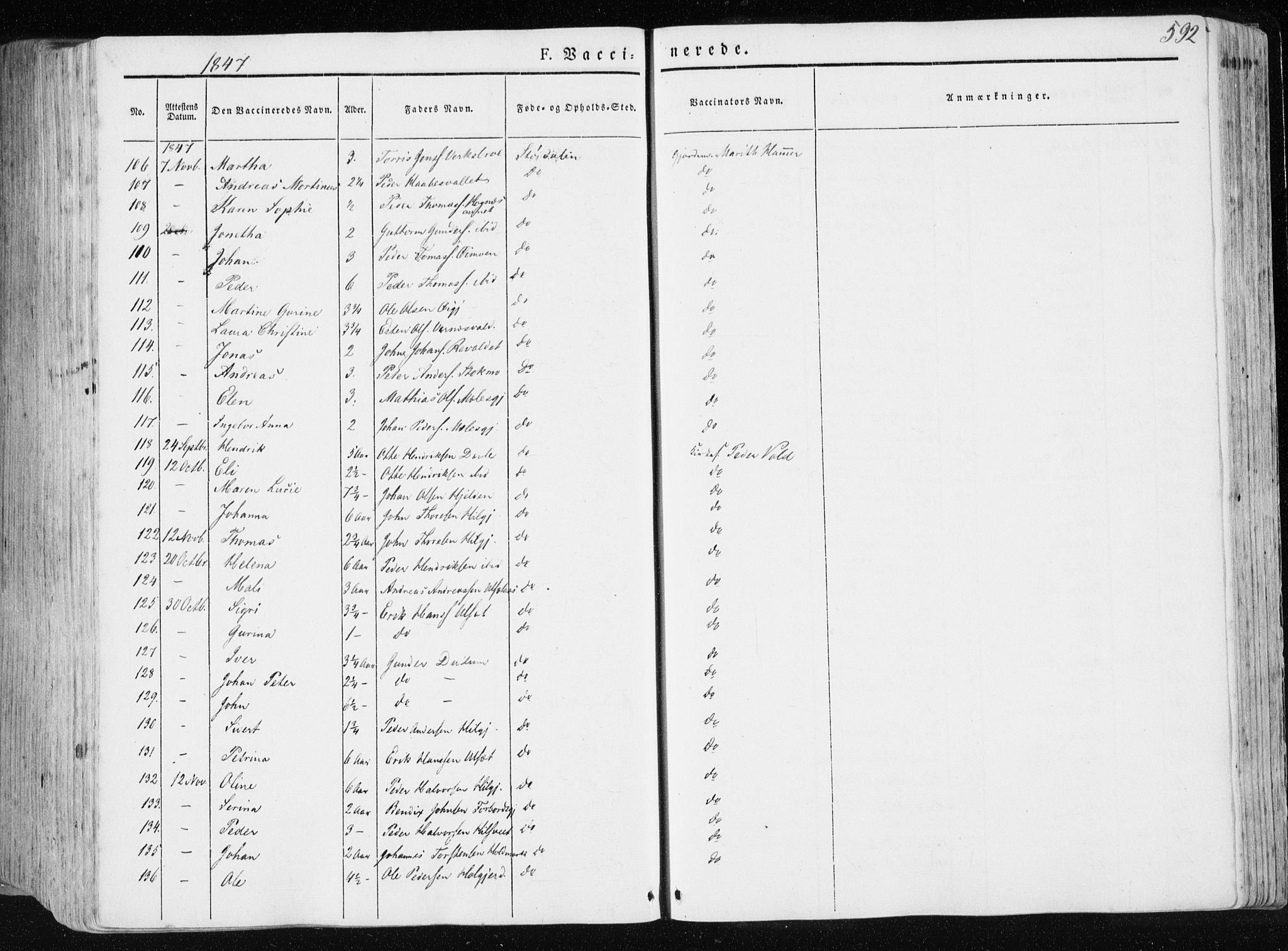 Ministerialprotokoller, klokkerbøker og fødselsregistre - Nord-Trøndelag, AV/SAT-A-1458/709/L0074: Parish register (official) no. 709A14, 1845-1858, p. 592