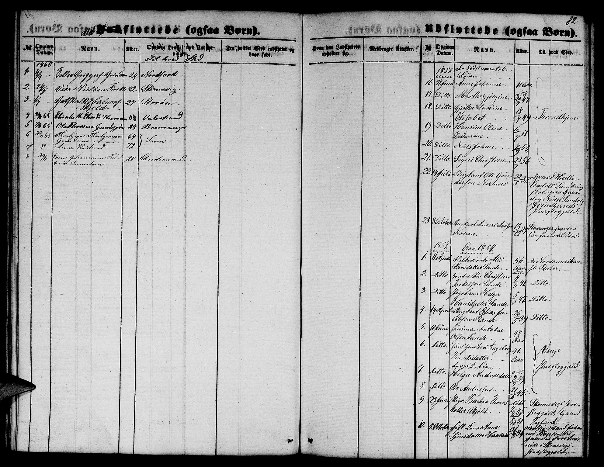Etne sokneprestembete, SAB/A-75001/H/Hab: Parish register (copy) no. C 2, 1851-1865, p. 82