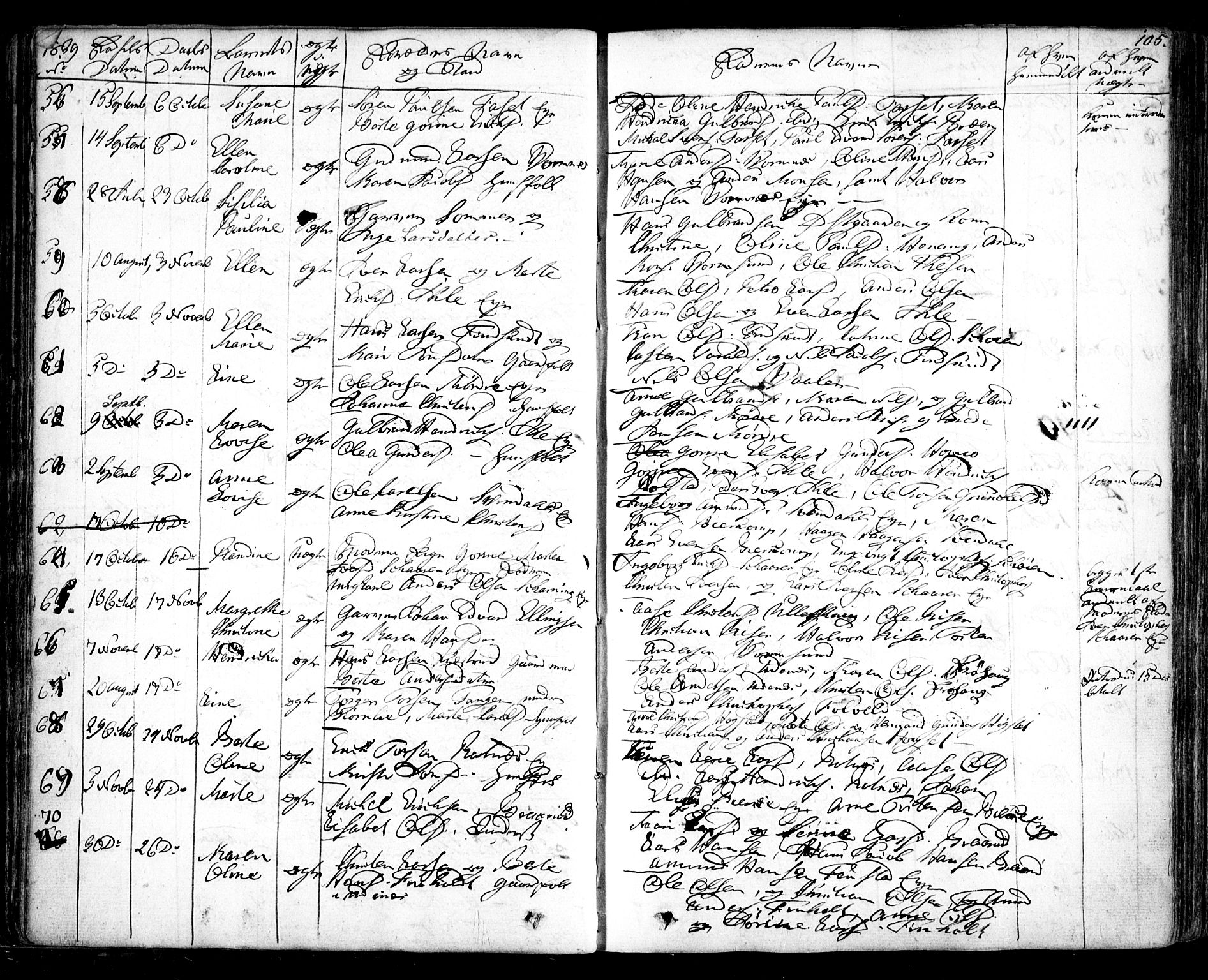 Nes prestekontor Kirkebøker, SAO/A-10410/F/Fa/L0006: Parish register (official) no. I 6, 1833-1845, p. 105