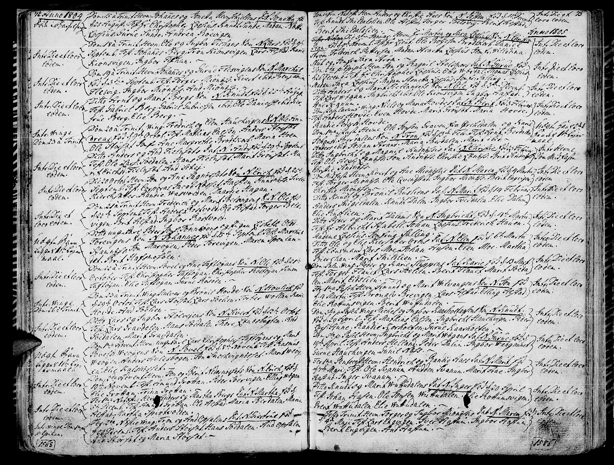 Ministerialprotokoller, klokkerbøker og fødselsregistre - Sør-Trøndelag, AV/SAT-A-1456/630/L0490: Parish register (official) no. 630A03, 1795-1818, p. 72-73