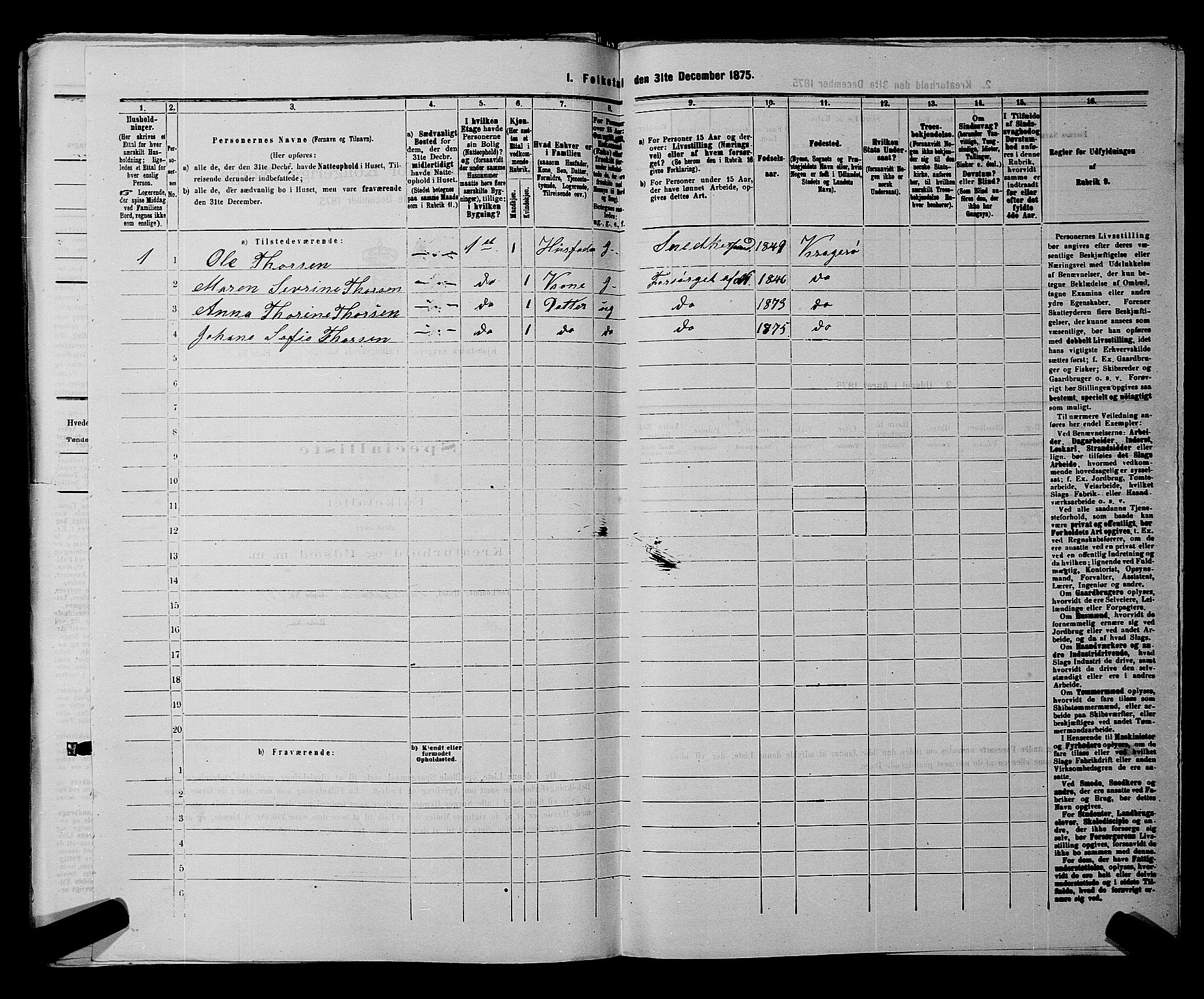 SAKO, 1875 census for 0801P Kragerø, 1875, p. 1396