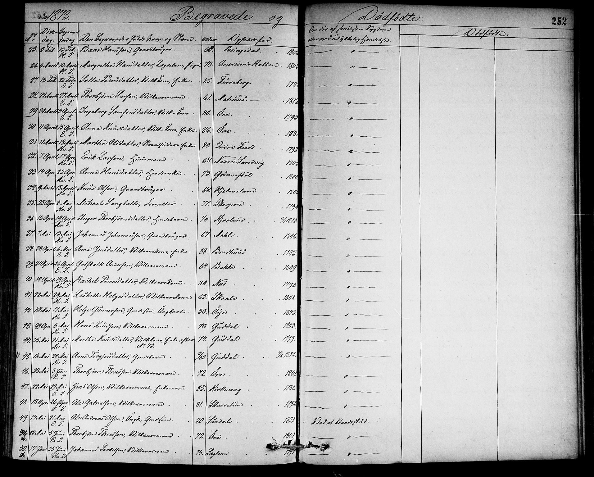 Kvinnherad sokneprestembete, SAB/A-76401/H/Haa: Parish register (official) no. A 9, 1873-1886, p. 252