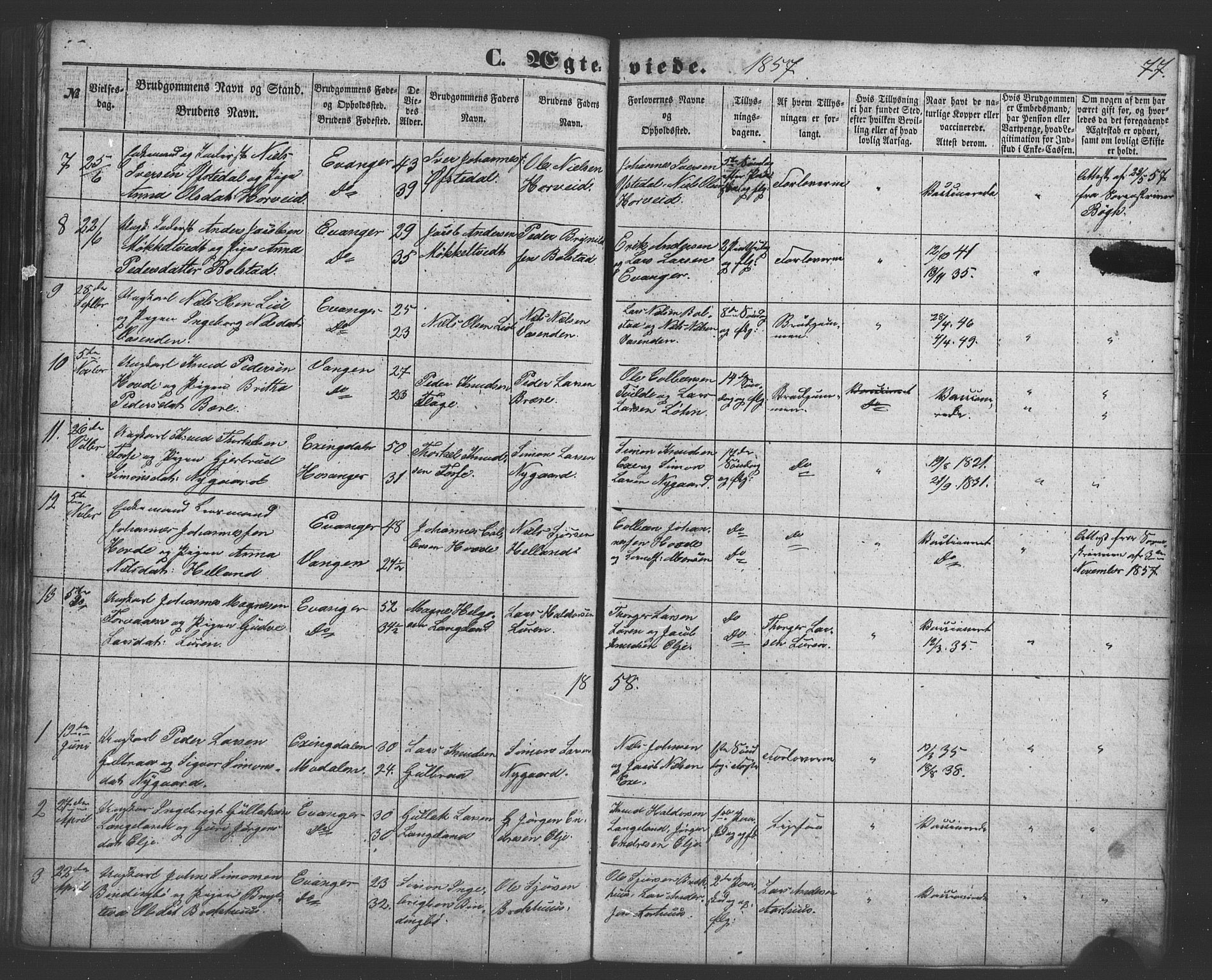 Evanger sokneprestembete, SAB/A-99924: Parish register (copy) no. A 1, 1855-1864, p. 77