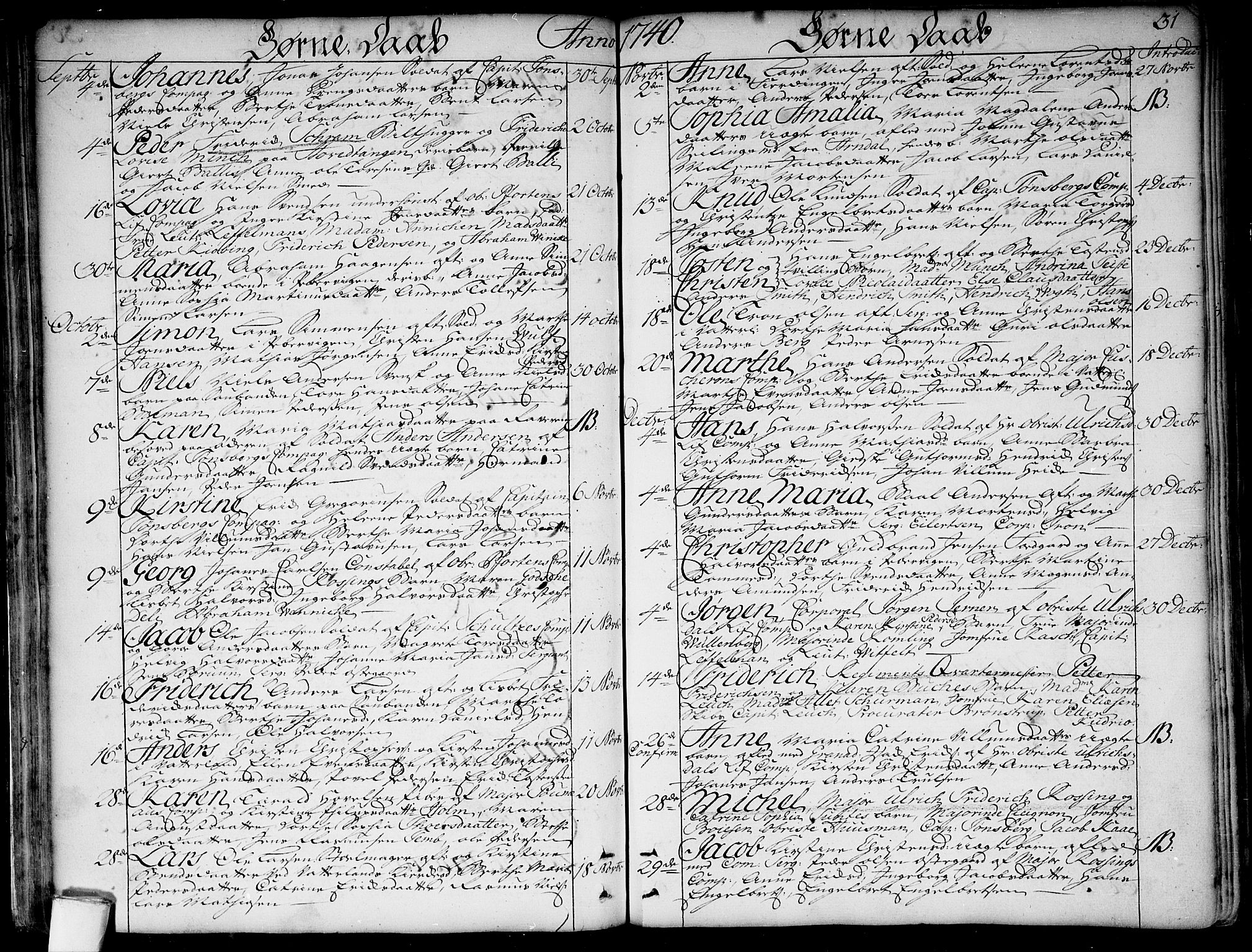 Garnisonsmenigheten Kirkebøker, SAO/A-10846/F/Fa/L0001: Parish register (official) no. 1, 1734-1756, p. 31