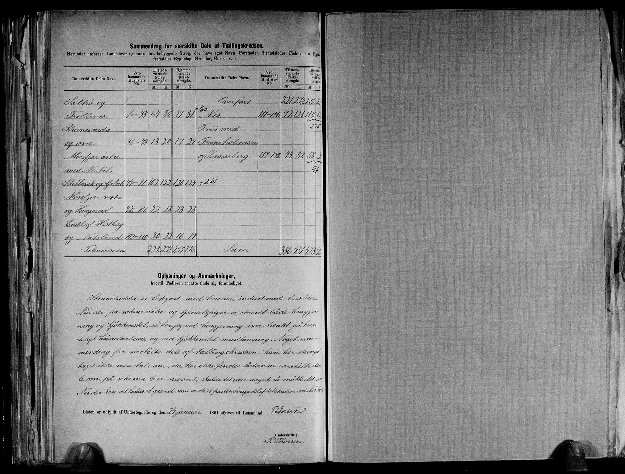 RA, 1891 census for 0918 Austre Moland, 1891, p. 18