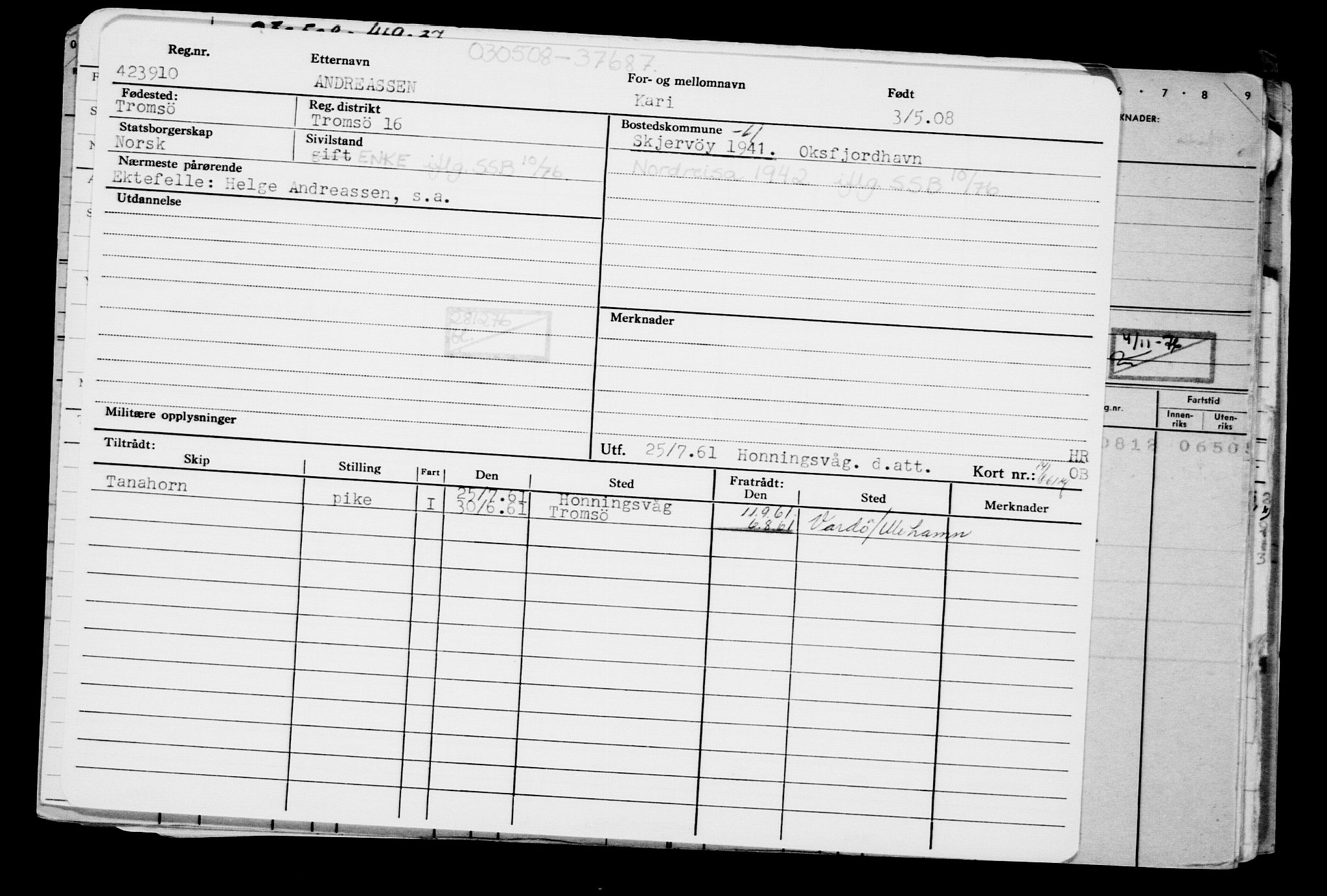 Direktoratet for sjømenn, AV/RA-S-3545/G/Gb/L0077: Hovedkort, 1908, p. 29