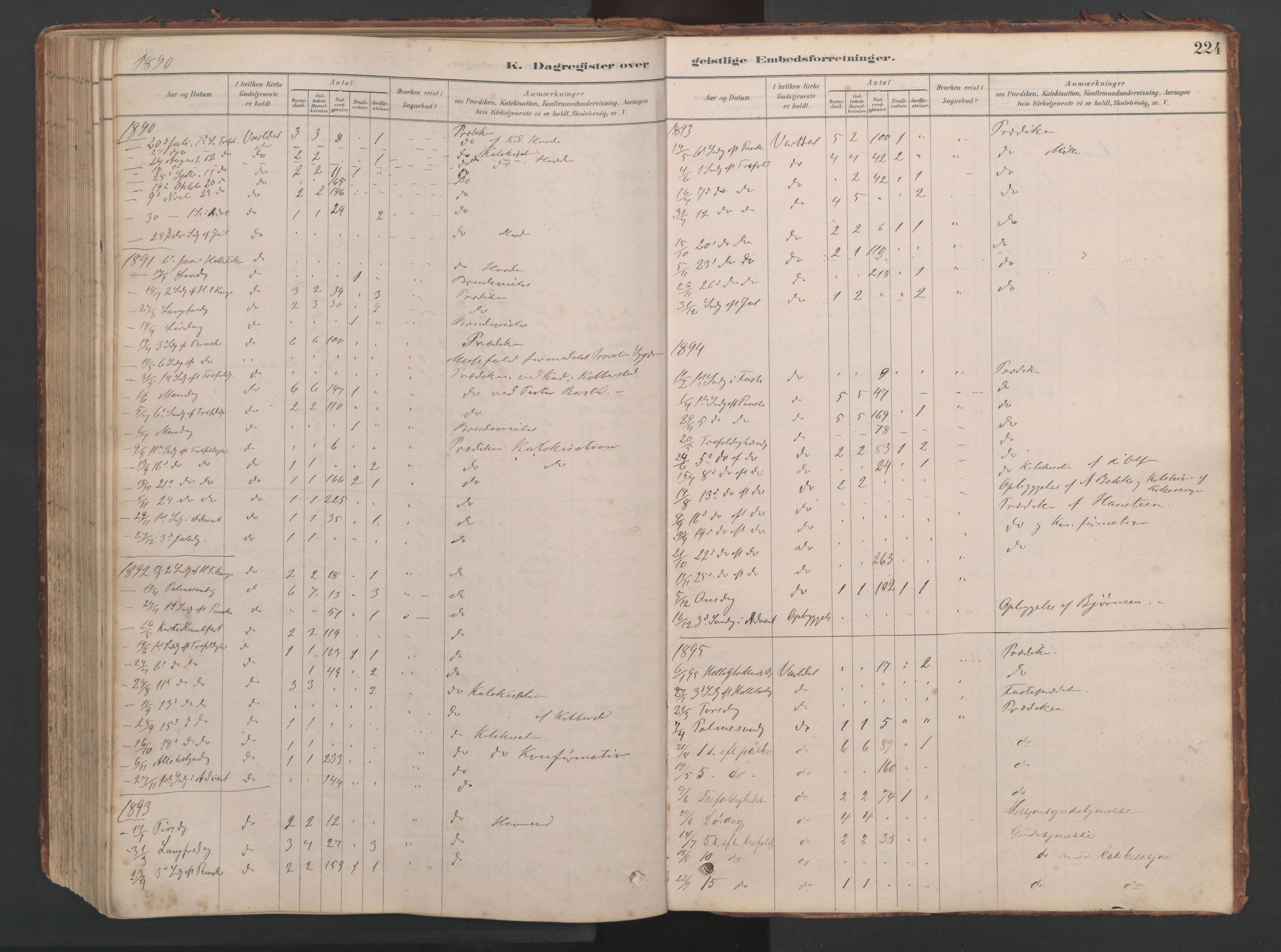 Ministerialprotokoller, klokkerbøker og fødselsregistre - Møre og Romsdal, SAT/A-1454/514/L0201: Parish register (copy) no. 514C01, 1878-1919, p. 224