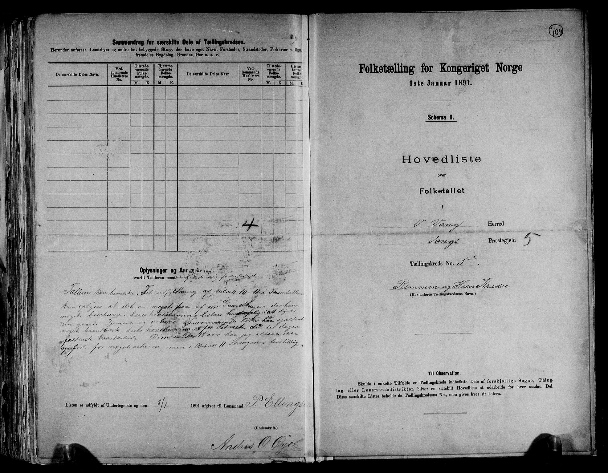 RA, 1891 census for 0545 Vang, 1891, p. 13