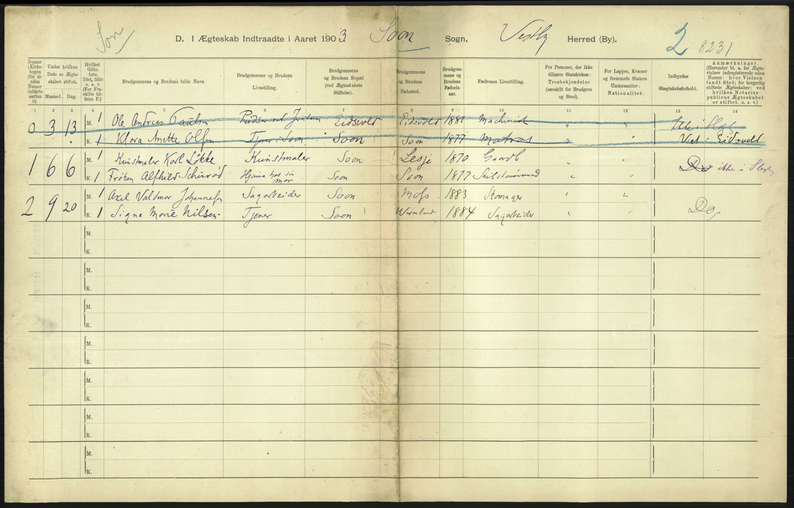 Statistisk sentralbyrå, Sosiodemografiske emner, Befolkning, AV/RA-S-2228/D/Df/Dfa/Dfaa/L0002: Akershus amt: Fødte, gifte, døde, 1903, p. 529