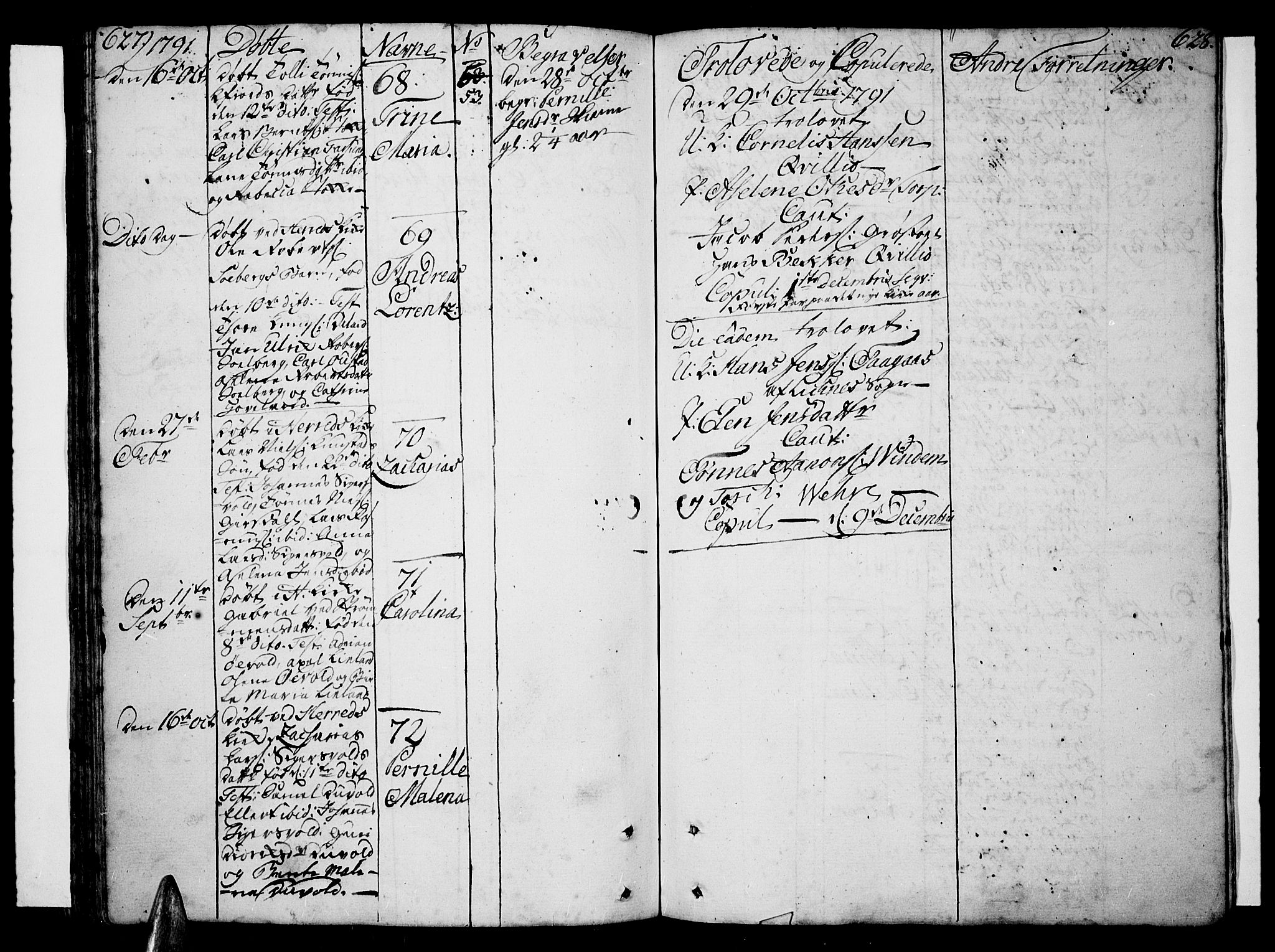 Lista sokneprestkontor, SAK/1111-0027/F/Fa/L0004: Parish register (official) no. A 4, 1768-1794, p. 627-628