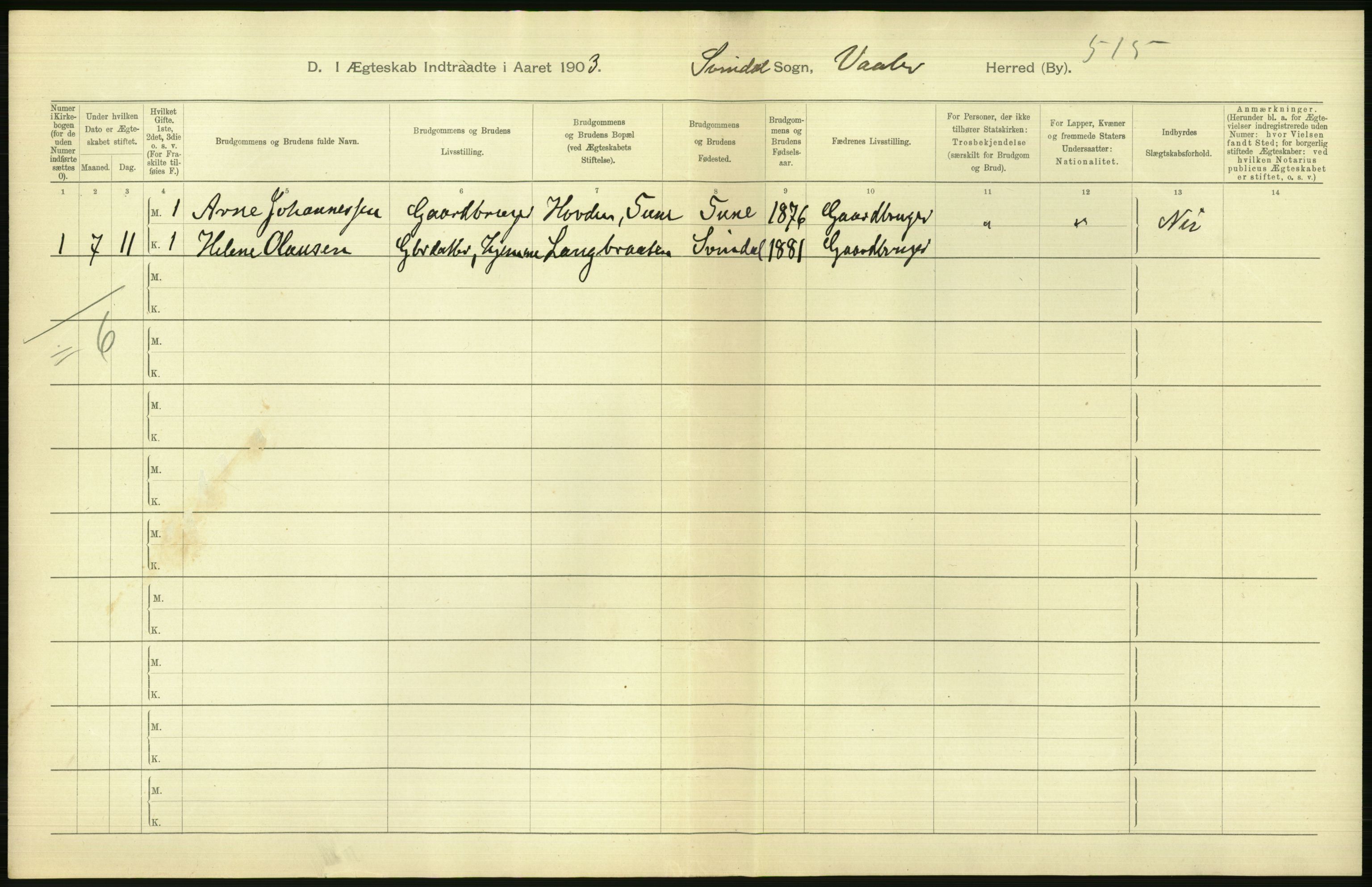 Statistisk sentralbyrå, Sosiodemografiske emner, Befolkning, AV/RA-S-2228/D/Df/Dfa/Dfaa/L0001: Smålenenes amt: Fødte, gifte, døde, 1903, p. 502