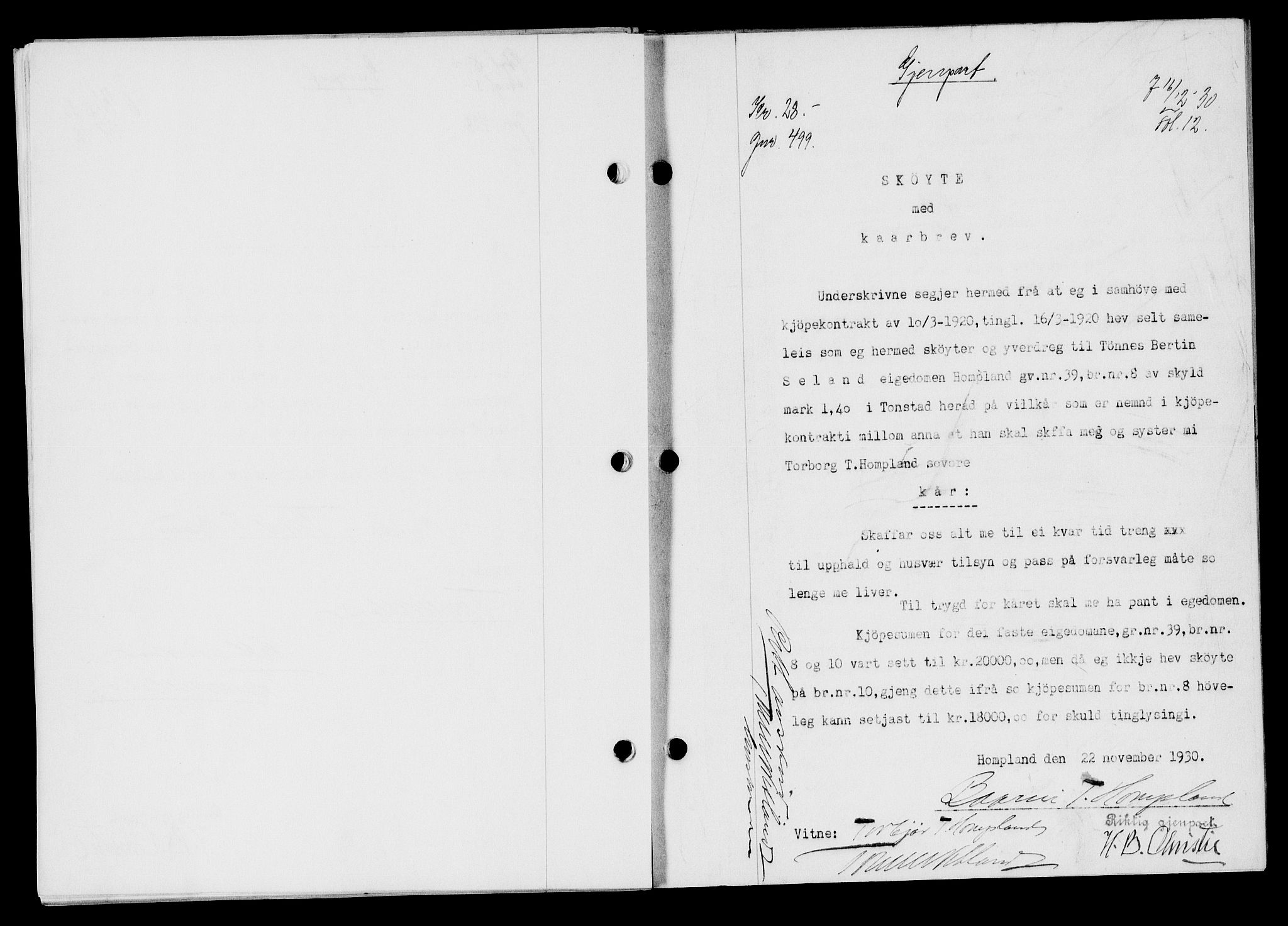 Flekkefjord sorenskriveri, SAK/1221-0001/G/Gb/Gba/L0046: Mortgage book no. 44, 1930-1931, Deed date: 16.12.1930