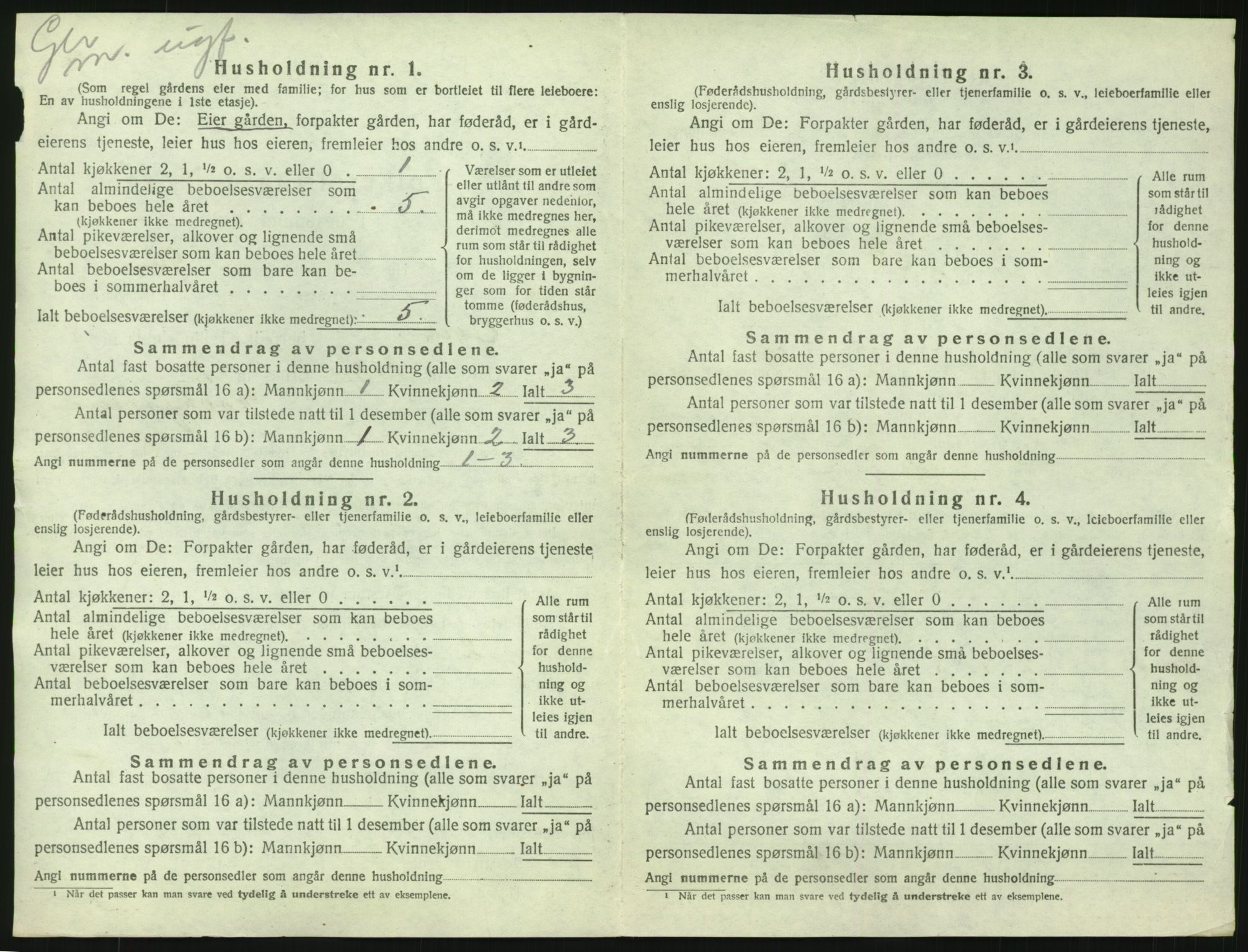 SAH, 1920 census for Øyer, 1920, p. 1202