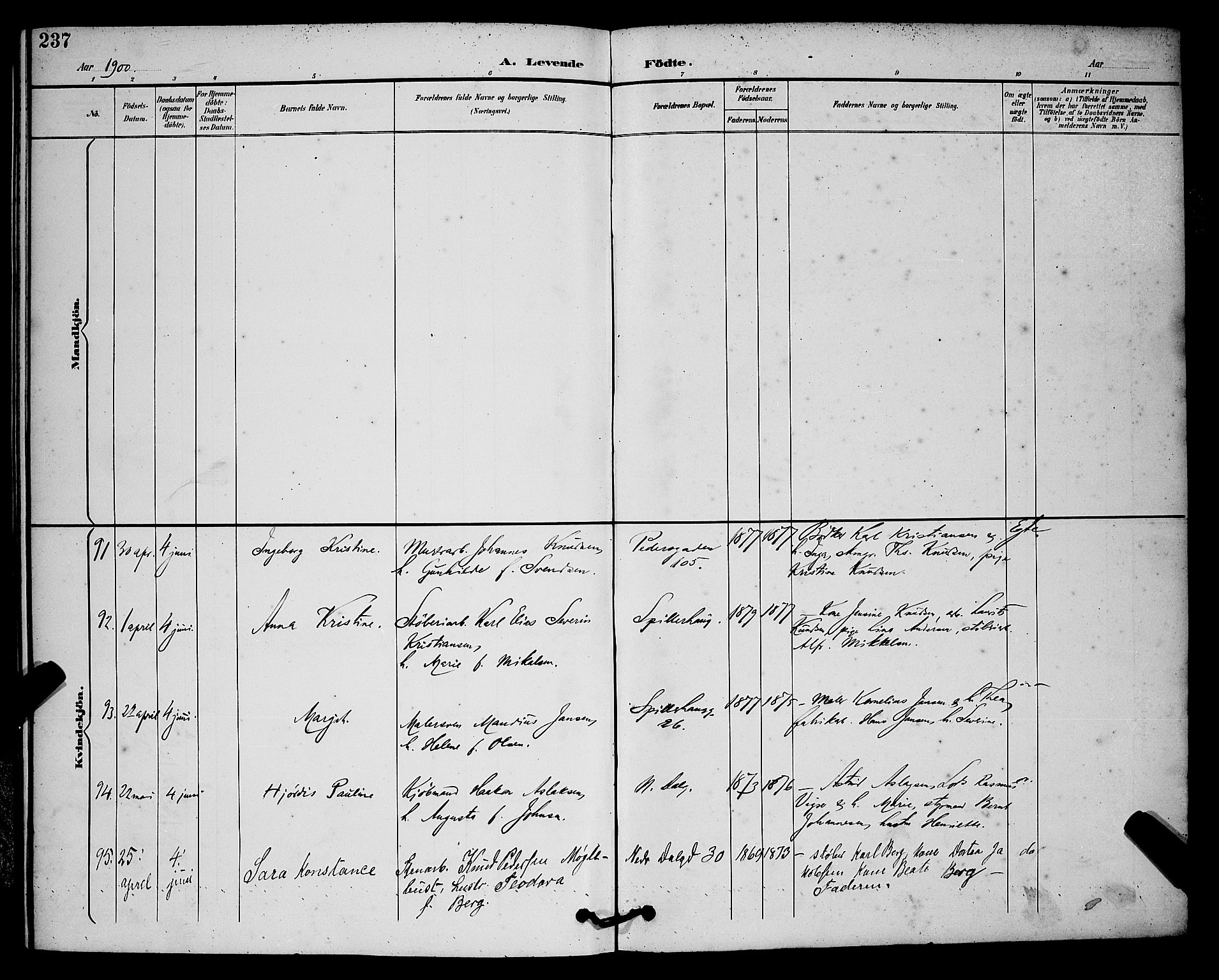 St. Johannes sokneprestkontor, AV/SAST-A-101814/001/30/30BB/L0003: Parish register (copy) no. B 3, 1893-1900, p. 237