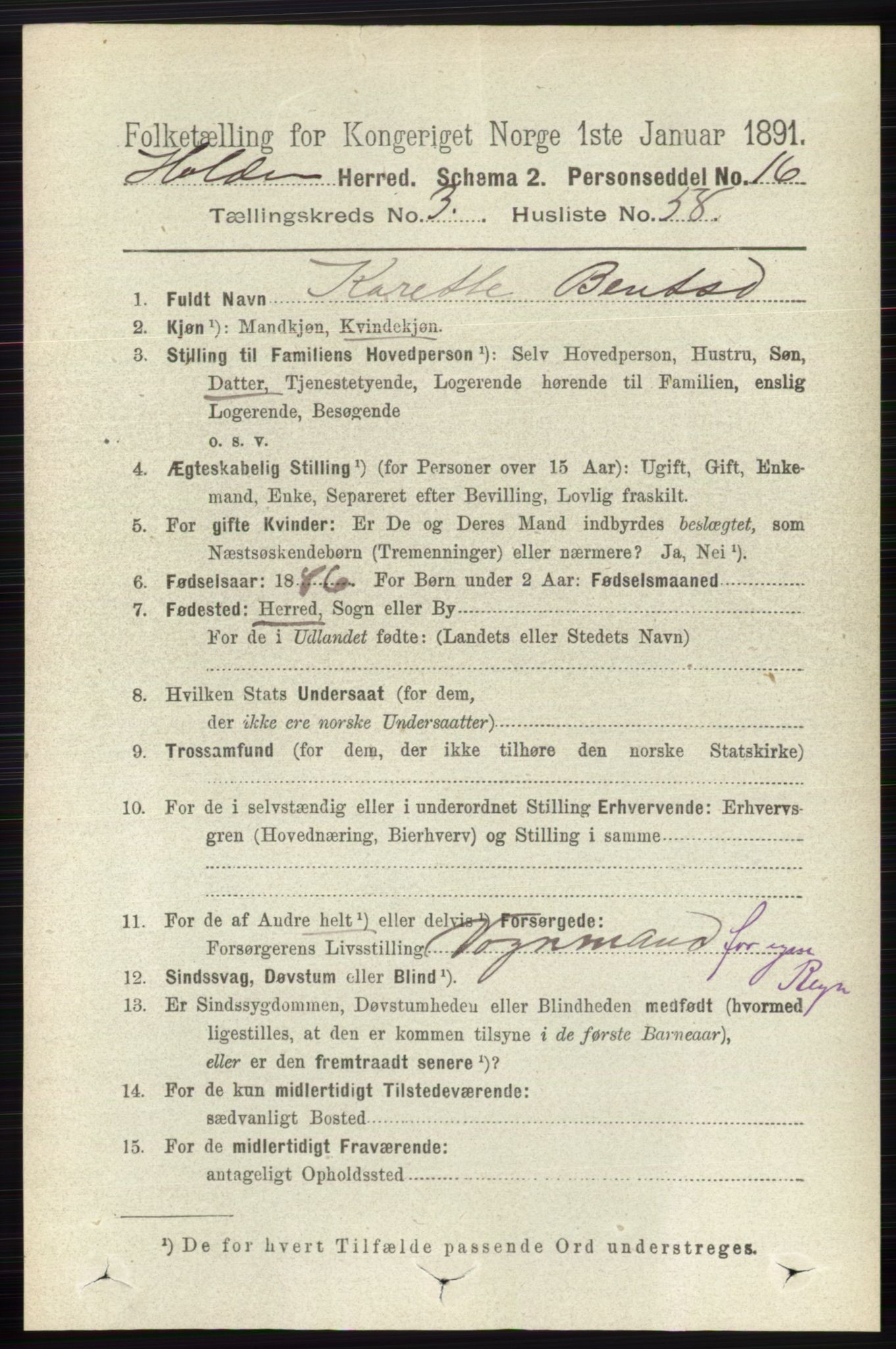 RA, 1891 census for 0819 Holla, 1891, p. 2053