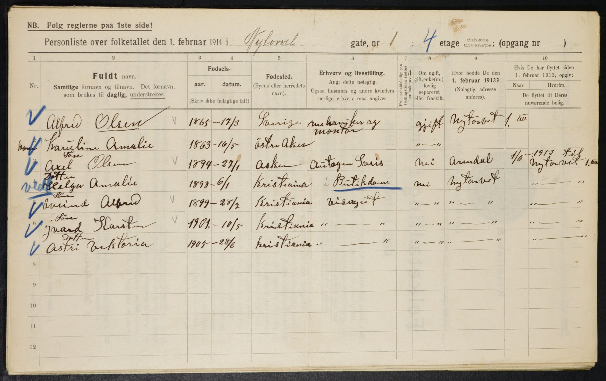 OBA, Municipal Census 1914 for Kristiania, 1914, p. 74022