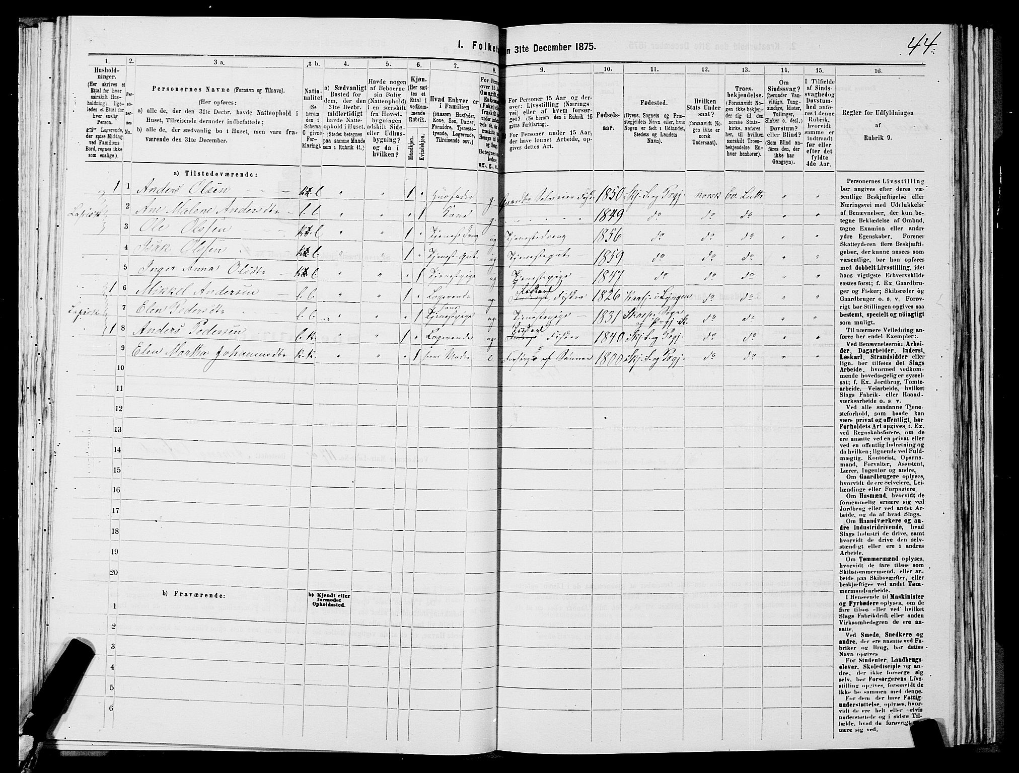 SATØ, 1875 census for 1941P Skjervøy, 1875, p. 3044