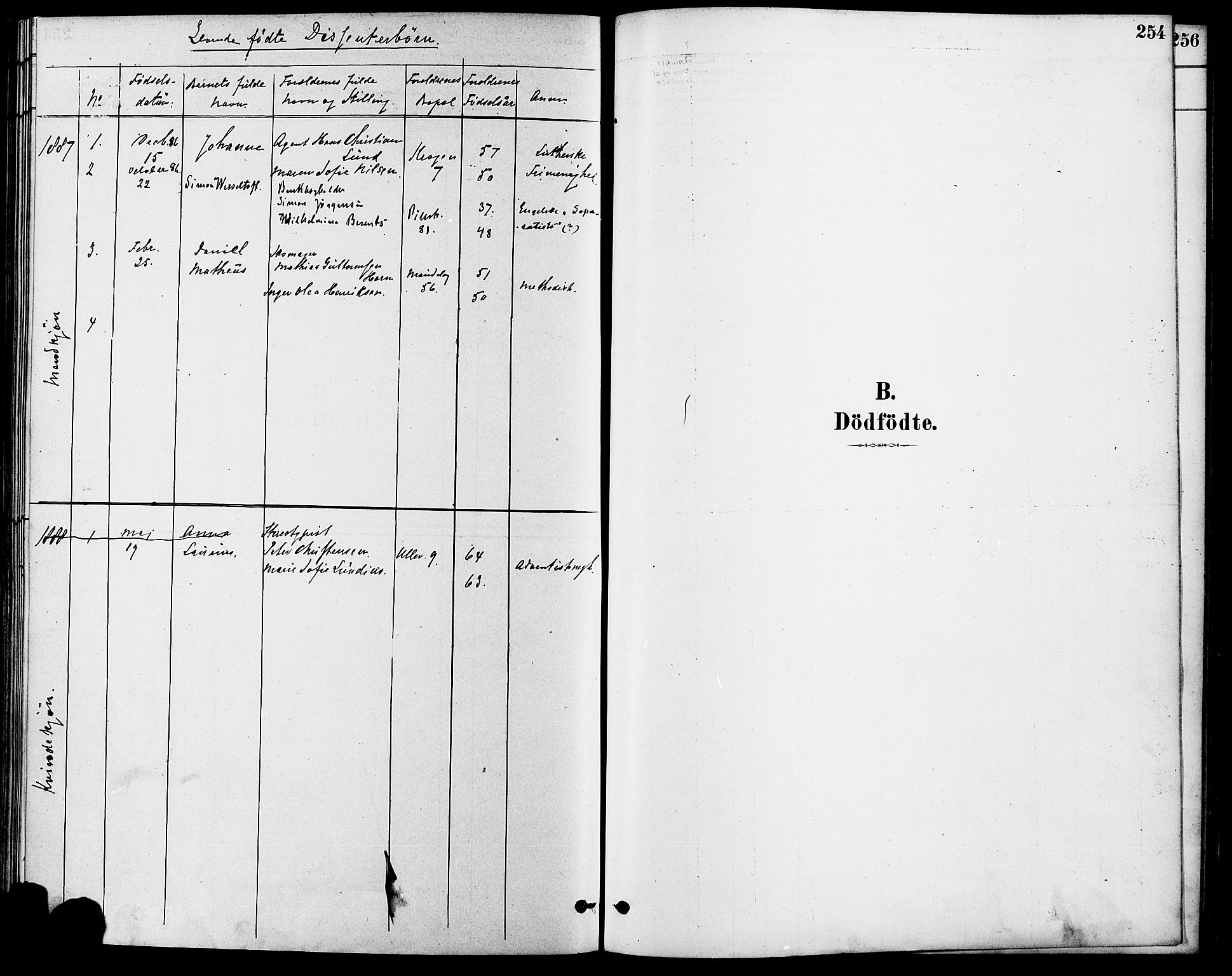 Gamle Aker prestekontor Kirkebøker, SAO/A-10617a/F/L0006: Parish register (official) no. 6, 1880-1887, p. 254