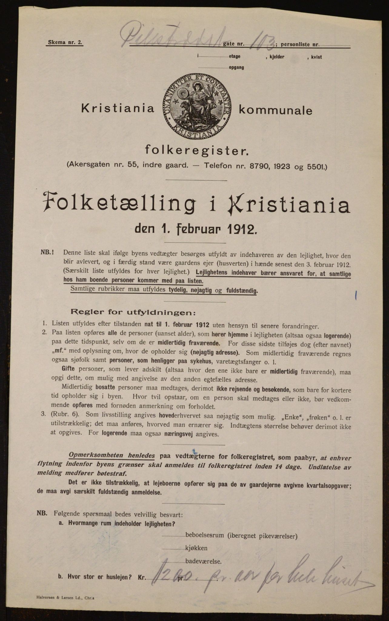 OBA, Municipal Census 1912 for Kristiania, 1912, p. 80727