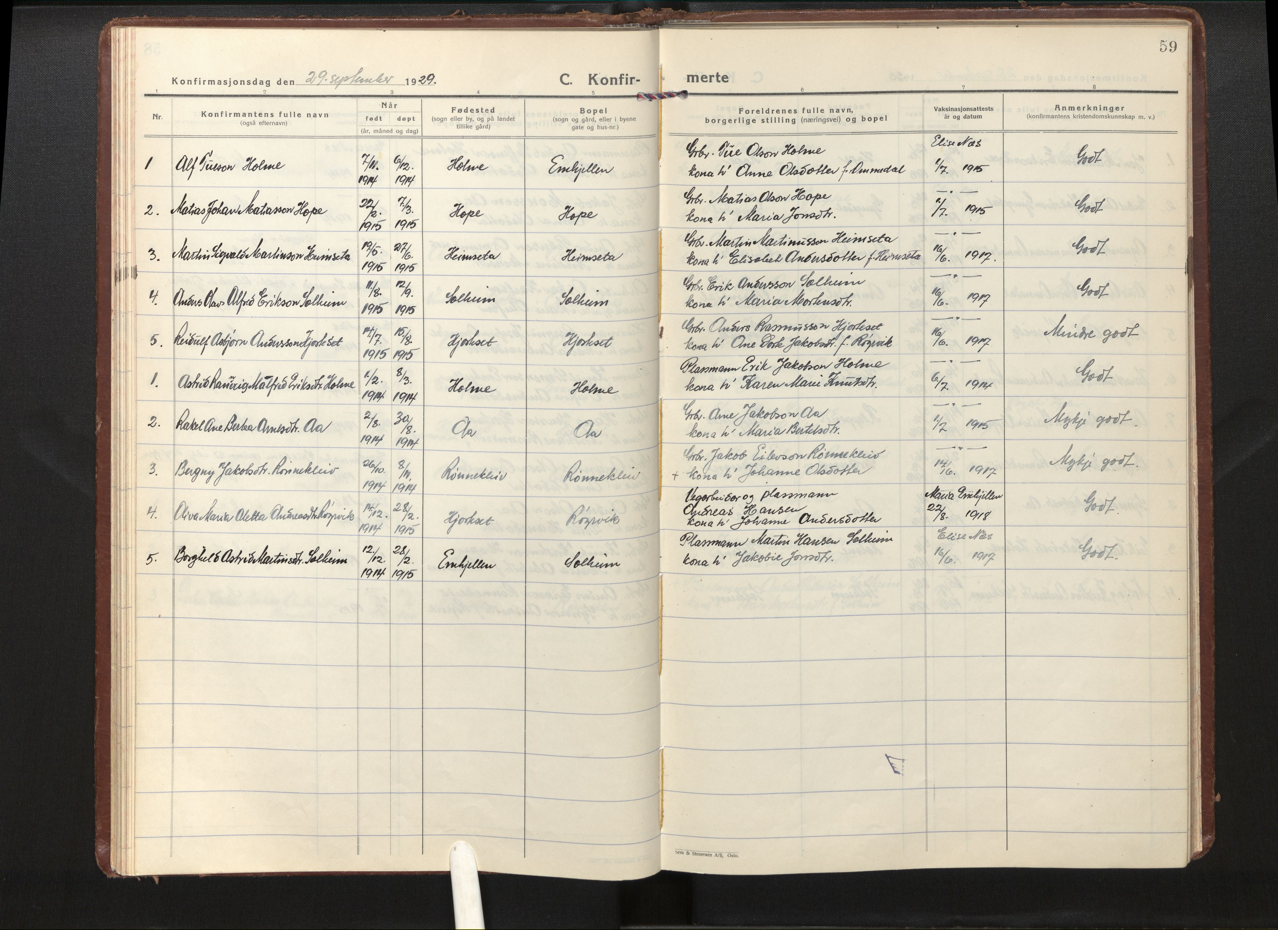 Gloppen sokneprestembete, AV/SAB-A-80101/H/Haa/Haae/L0003: Parish register (official) no. E 3, 1925-1951, p. 58b-59a