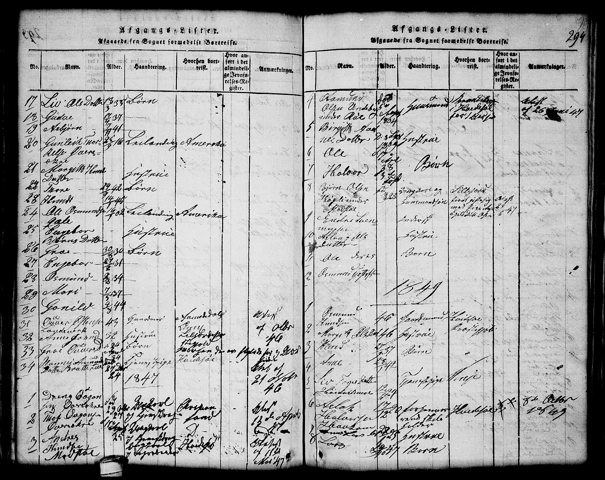 Lårdal kirkebøker, AV/SAKO-A-284/G/Gc/L0001: Parish register (copy) no. III 1, 1815-1854, p. 294