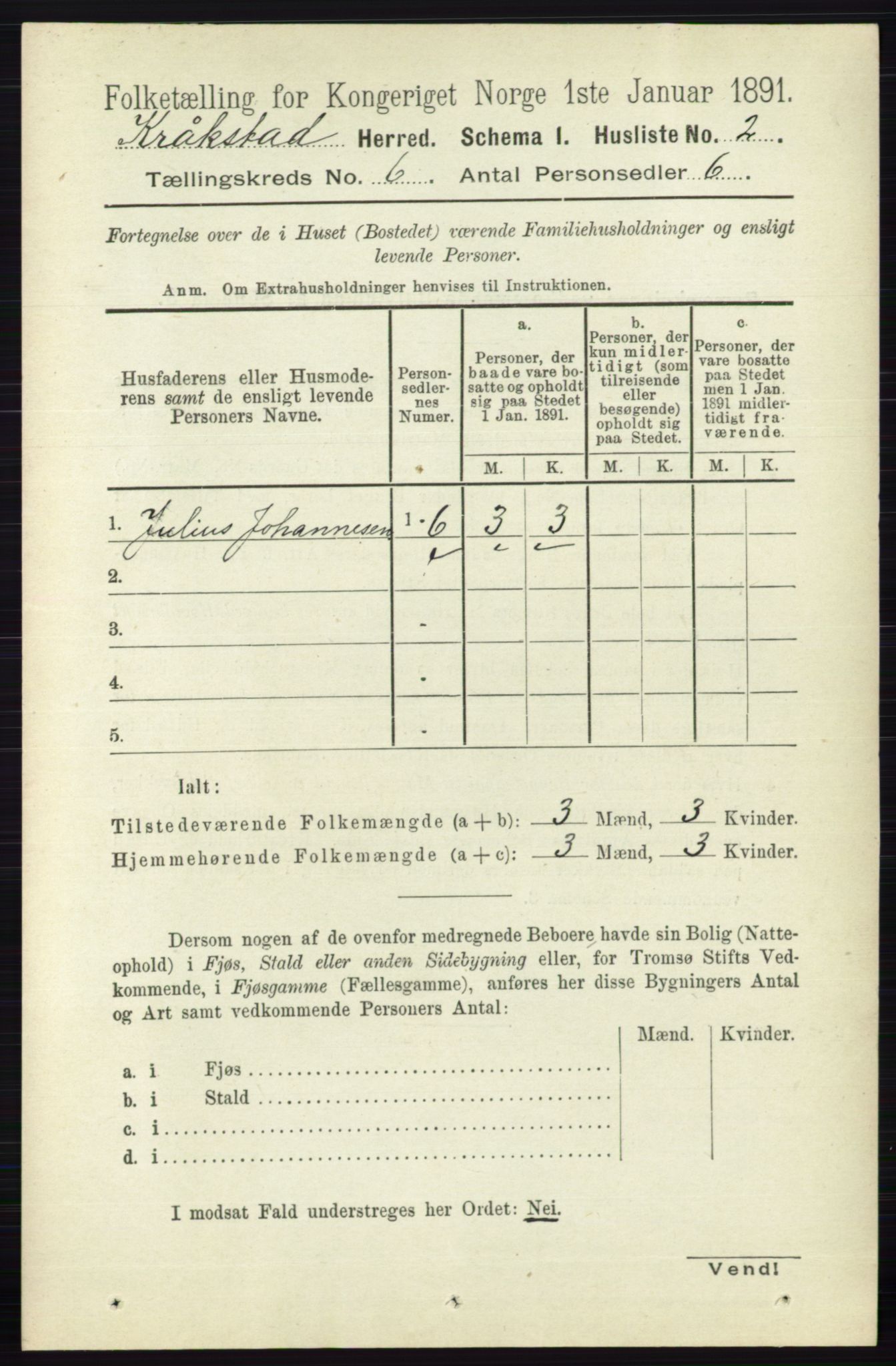 RA, 1891 census for 0212 Kråkstad, 1891, p. 2934