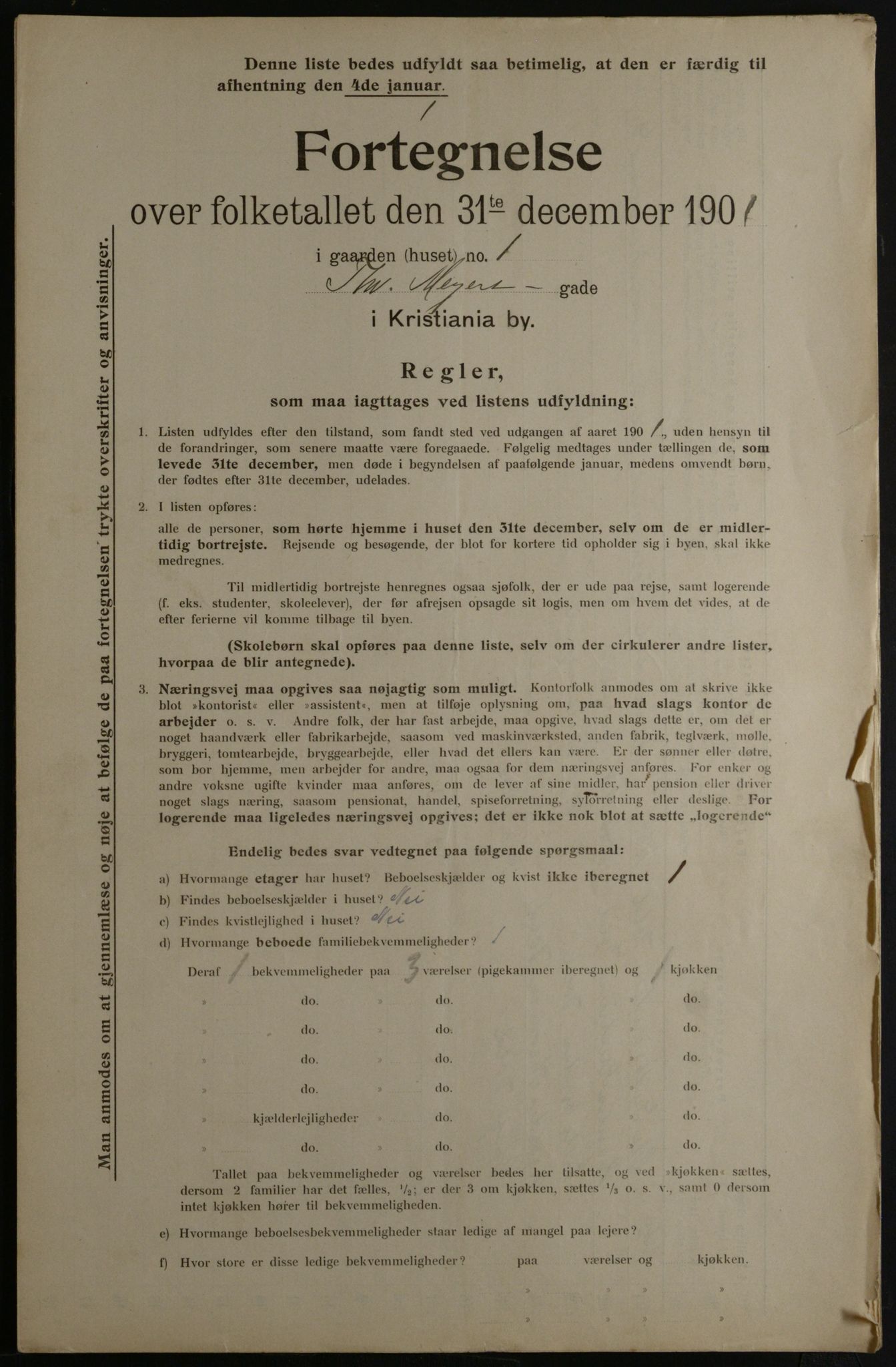 OBA, Municipal Census 1901 for Kristiania, 1901, p. 16805