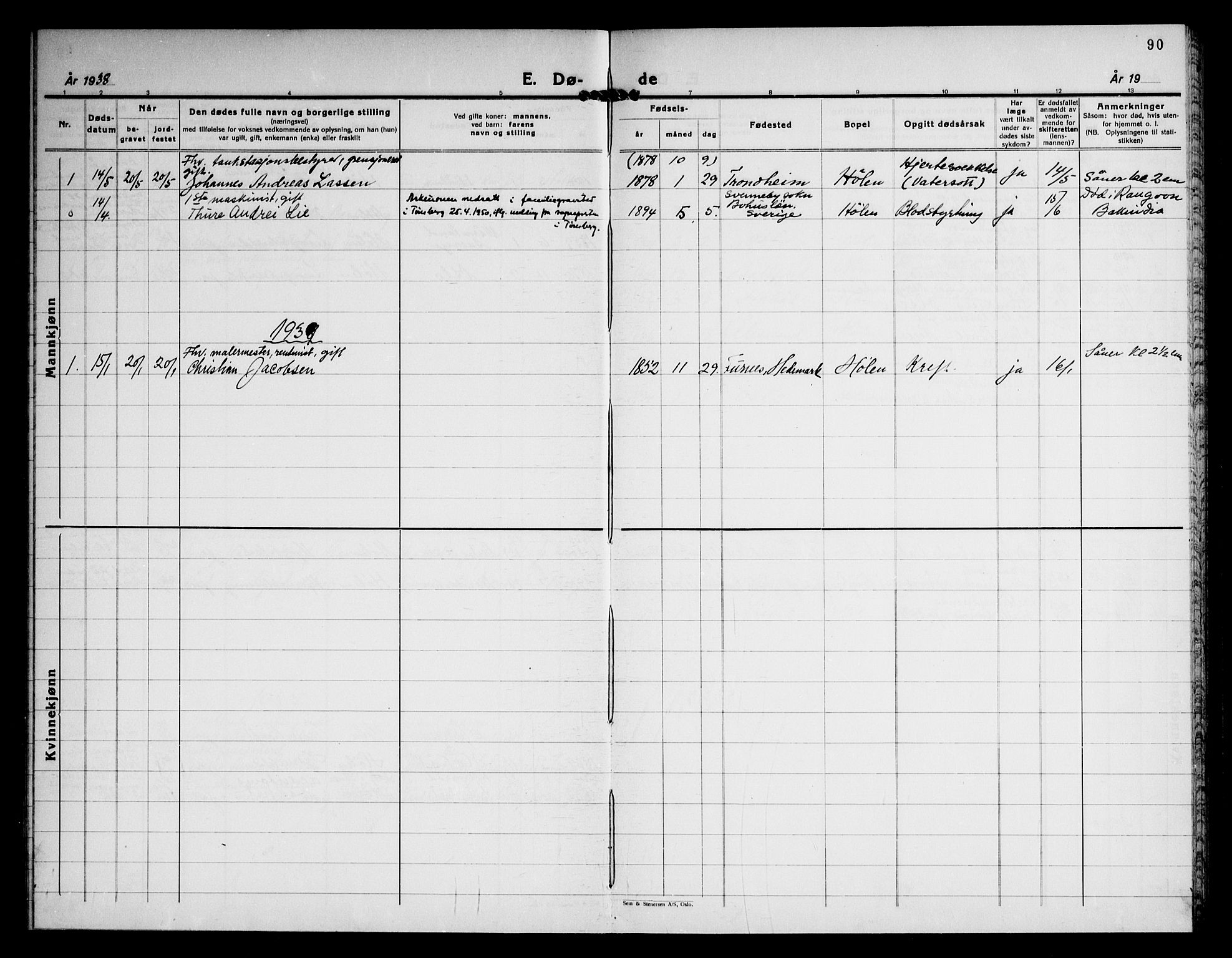 Vestby prestekontor Kirkebøker, AV/SAO-A-10893/F/Fe/L0002: Parish register (official) no. V 2, 1932-1946, p. 90