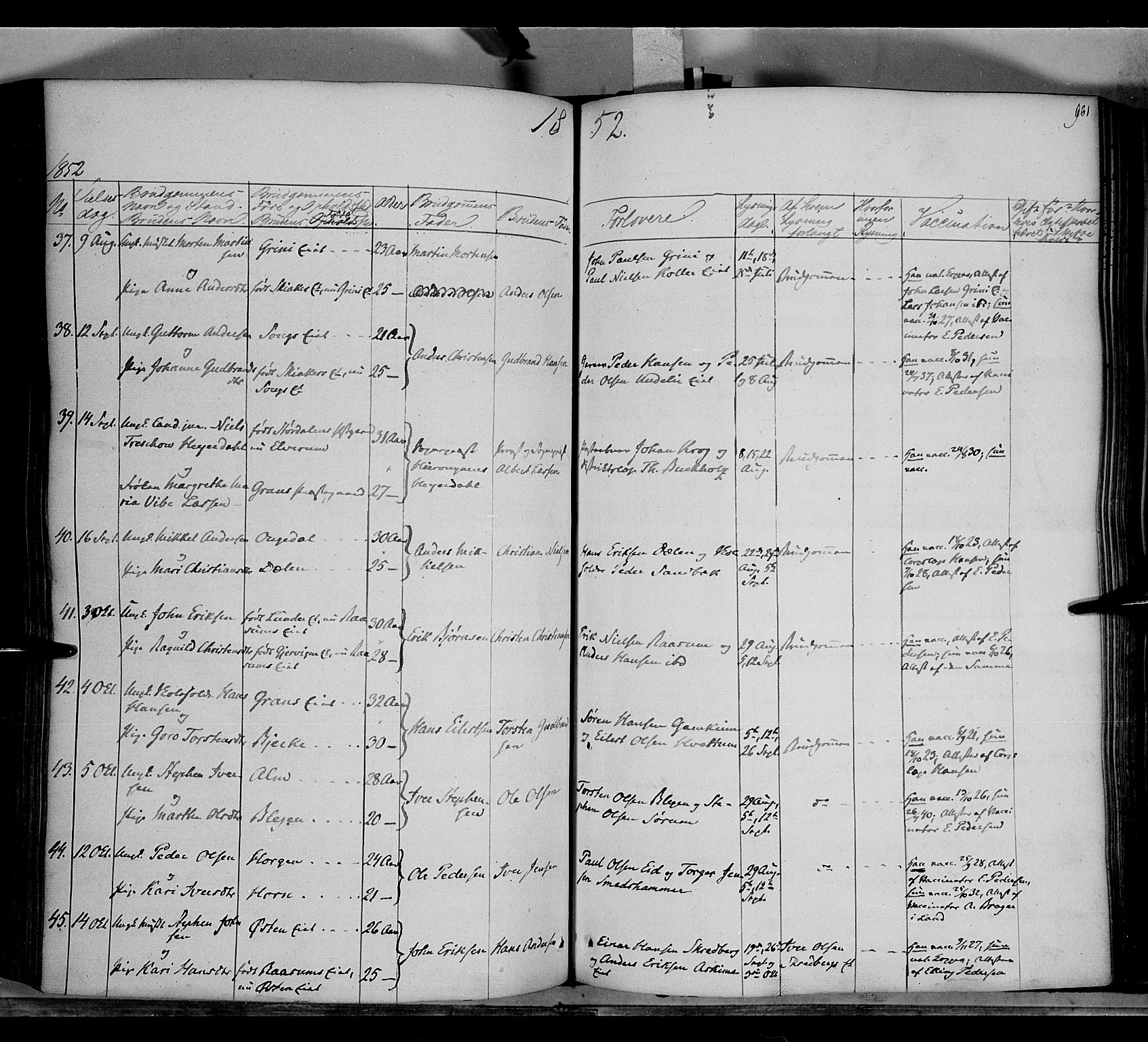 Gran prestekontor, SAH/PREST-112/H/Ha/Haa/L0011: Parish register (official) no. 11, 1842-1856, p. 960-961