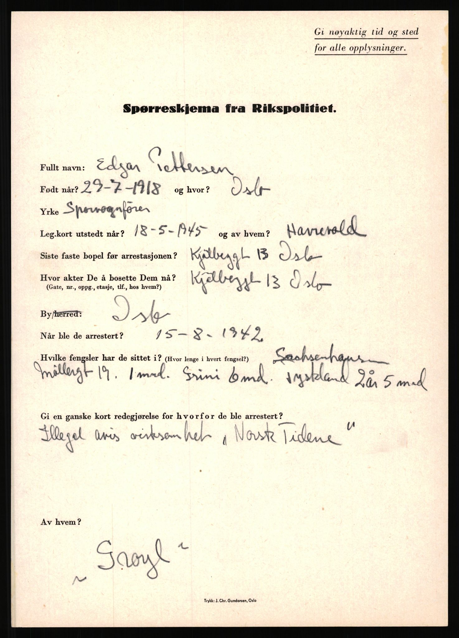 Rikspolitisjefen, AV/RA-S-1560/L/L0014: Pettersen, Aksel - Savosnick, Ernst, 1940-1945, p. 31